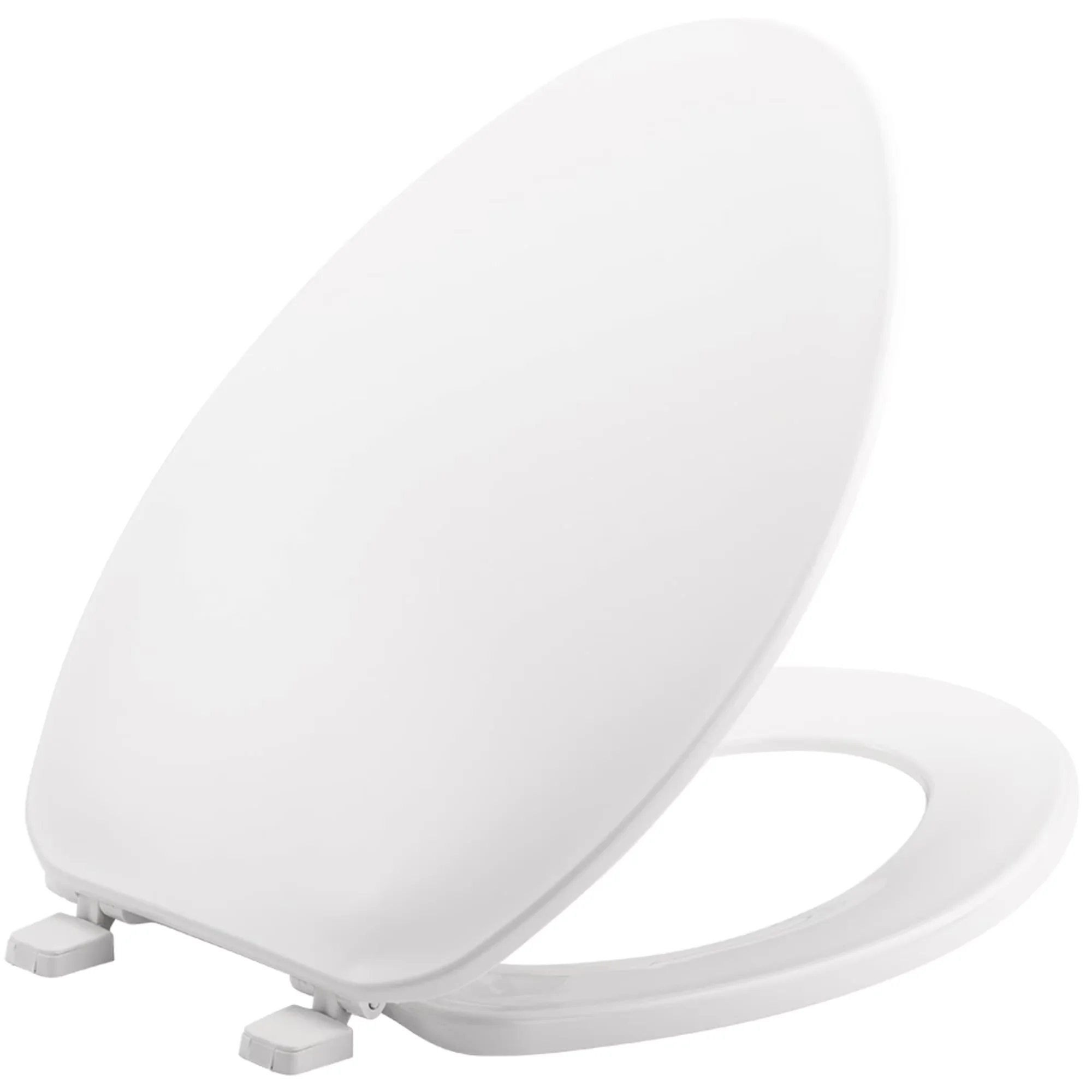 Premium Toilet Seats And Lid with Universal, Bumpers: Four - White Plastic Model 9237C2