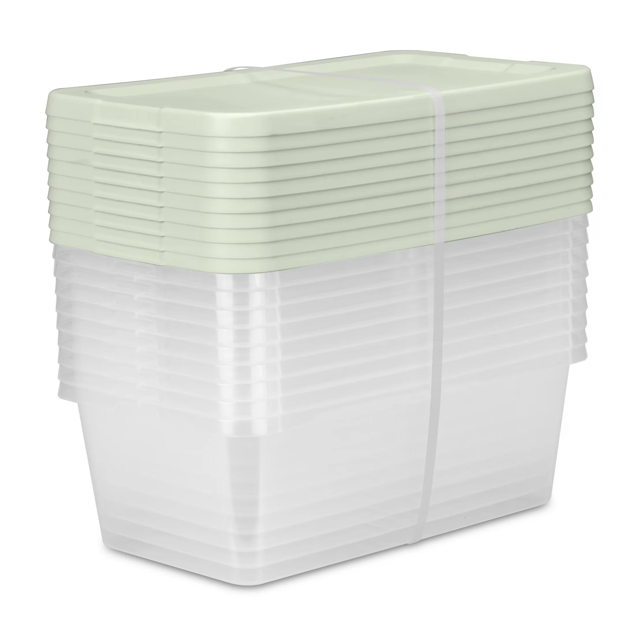 Garage Storage Supply Sleek with Stackable, Clear Plastic Bin - Plastic Light Green Model 0668E2