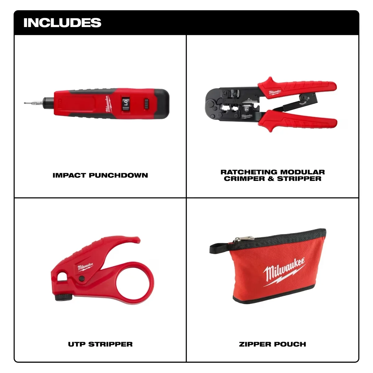 Innovative Hand Tool with Non-Slip Backing, STRIP. CRIMP. PUNCH. - Black Model E2CFBA