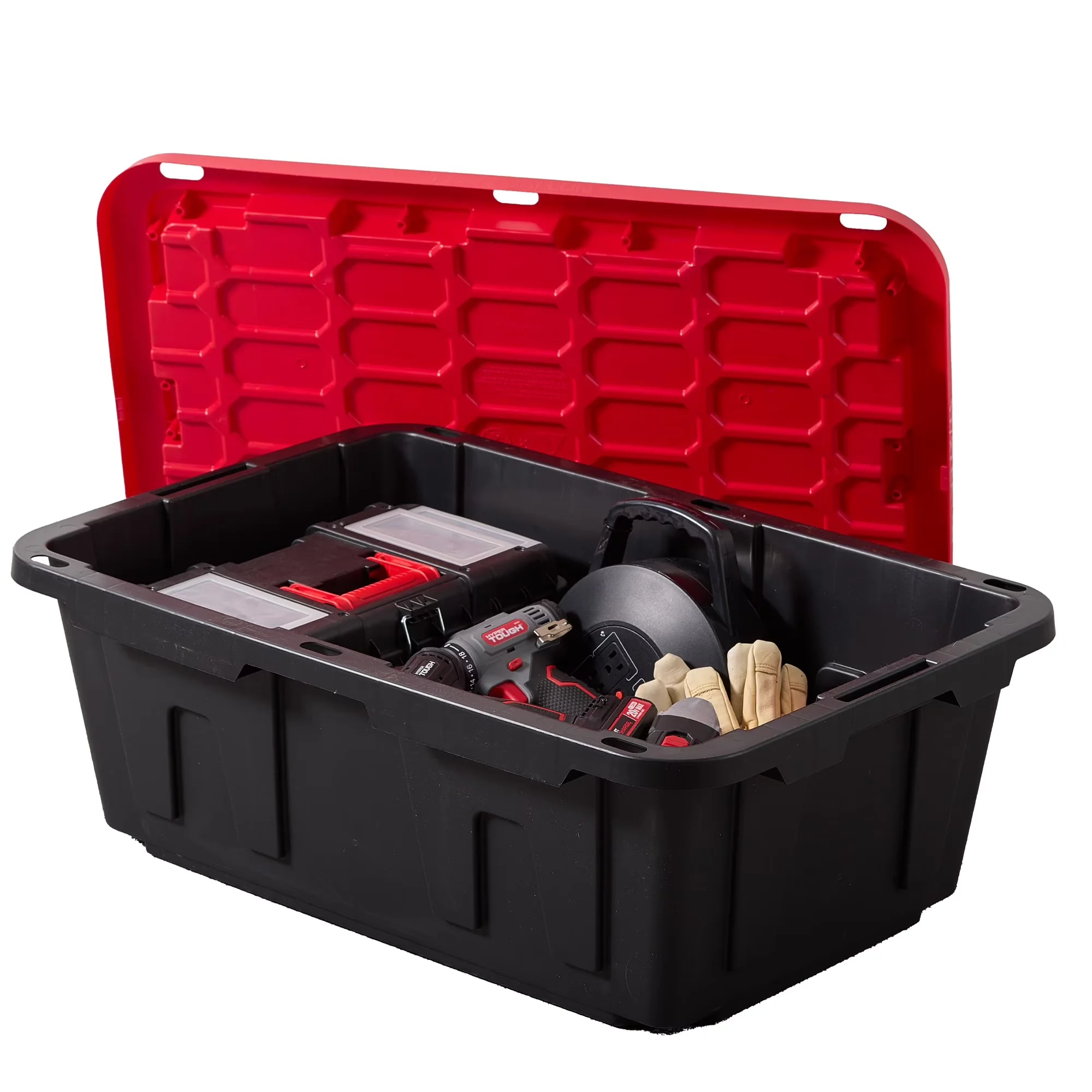 Garage Storage Supply Versatile with Stackable, 17 Gallon Medium Bin - Plastic Black Model EB7138