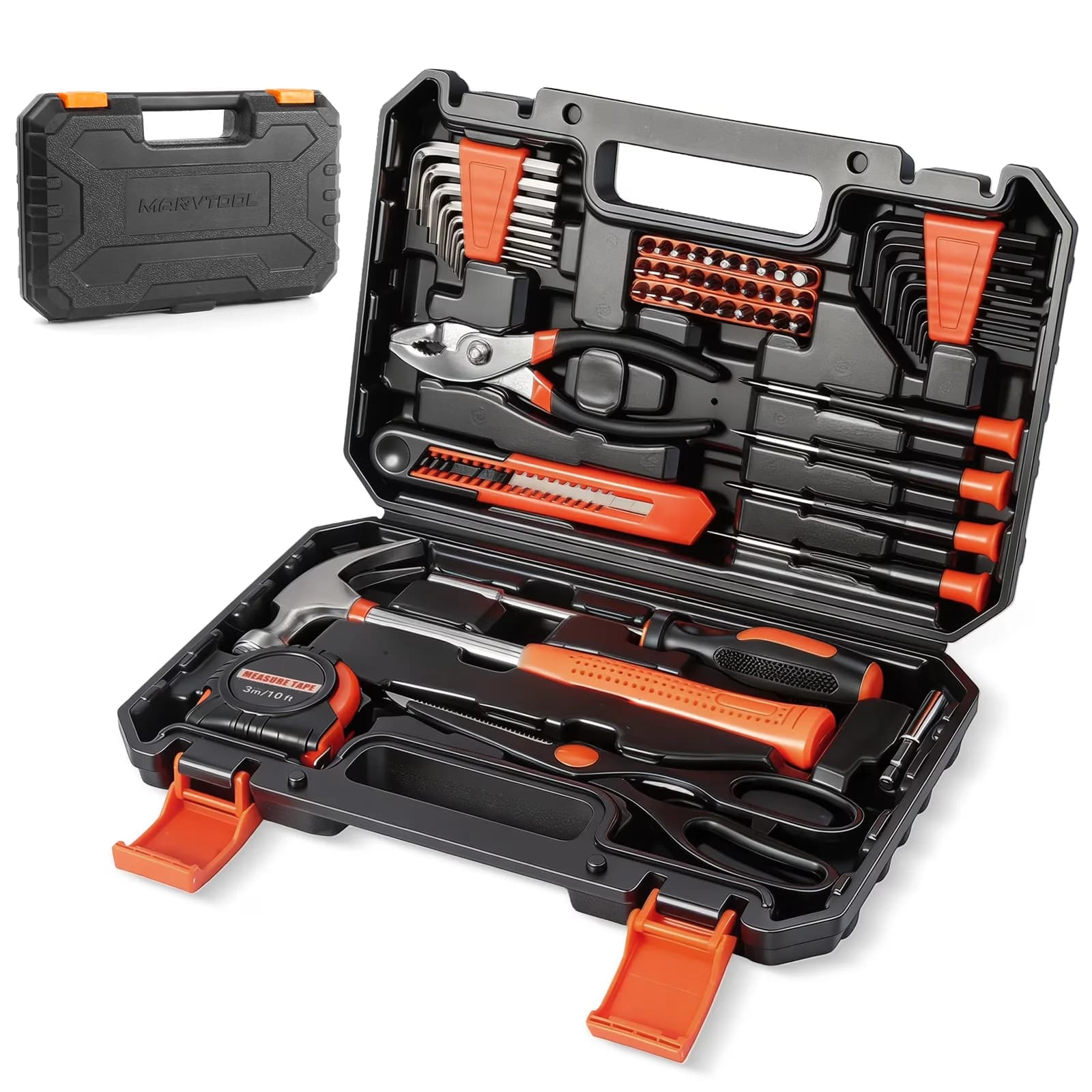 Professional Hand Tool Set with Compact, 57-Piece Kit - Orange for Everyday Use Model 3F7F97