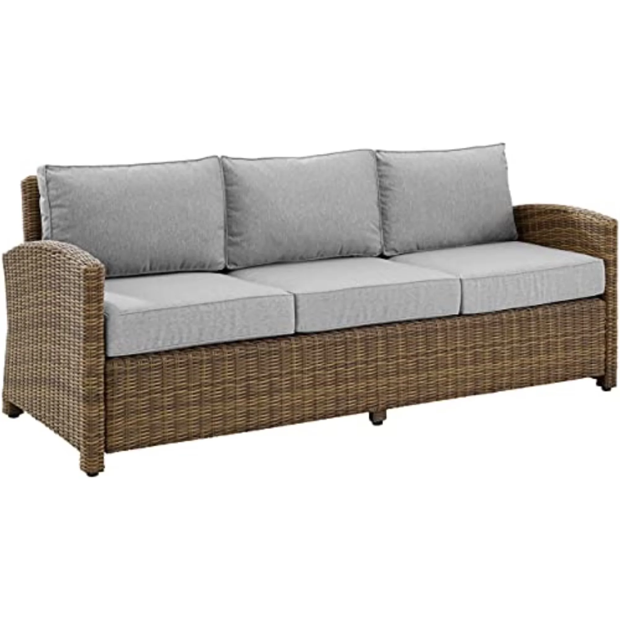Compact Outdoor Sofas Sectional with Weather-Resistant, Transitional, Durable powder-coated steel frame - Red Wicker / Rattan Model 7F5301