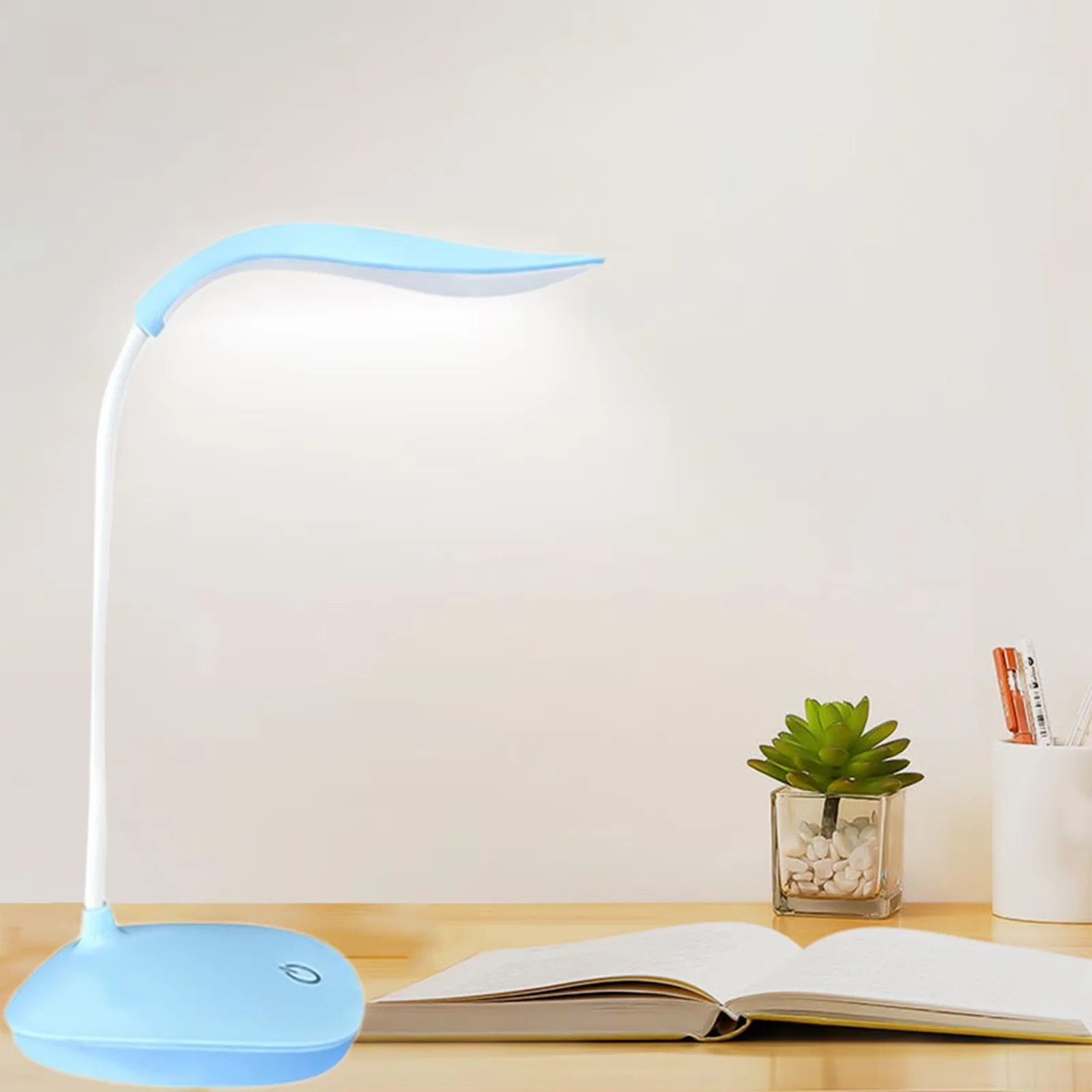 Desk Lamp Compact with LED, Modern, Lamps - Abs Blue for Study, Bedroom Model 3F8063