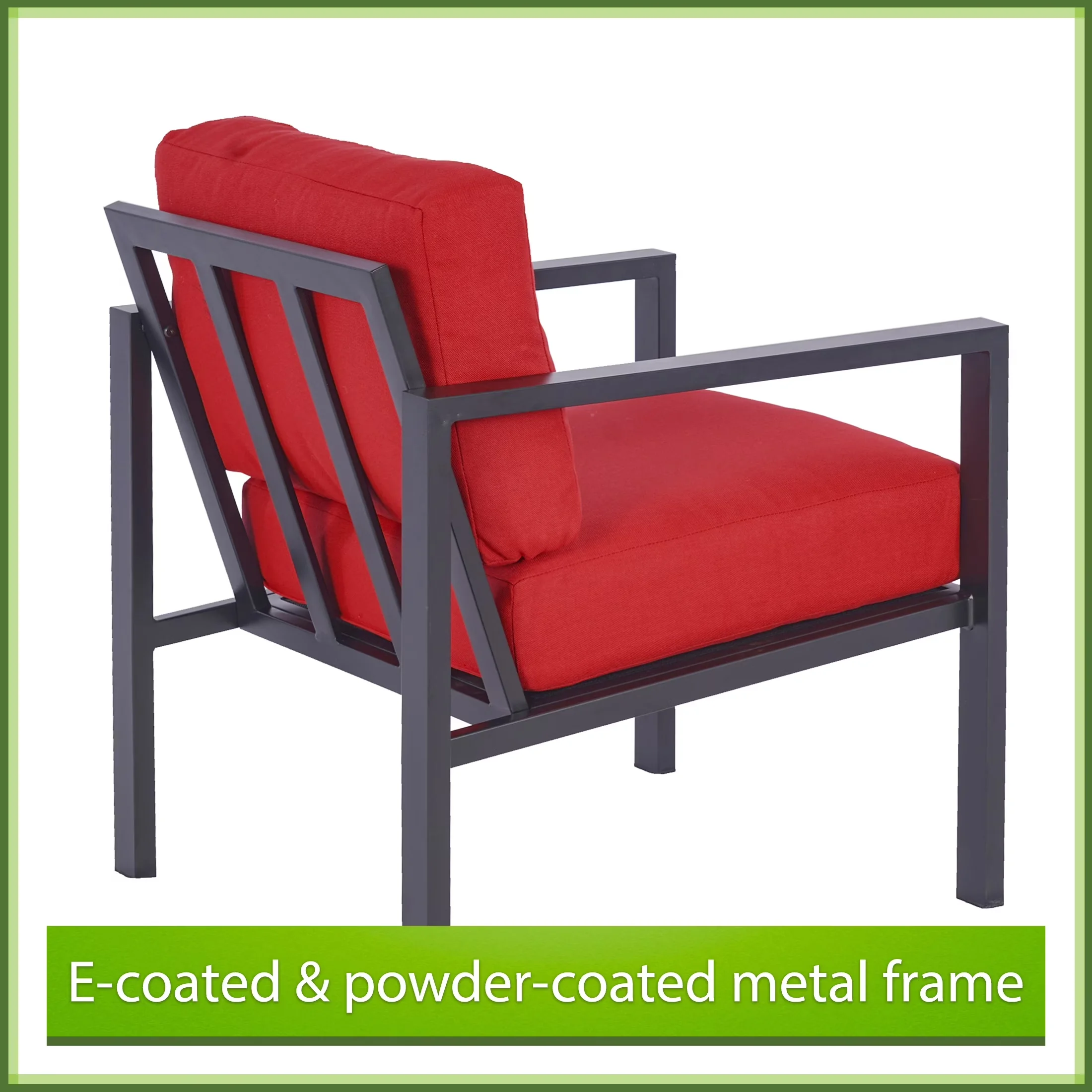 Essential Patio Conversation Set with Weatherproof, Dashwood 4-Piece Outdoor, Seats 4 - Red Olefin Model 7B2C22