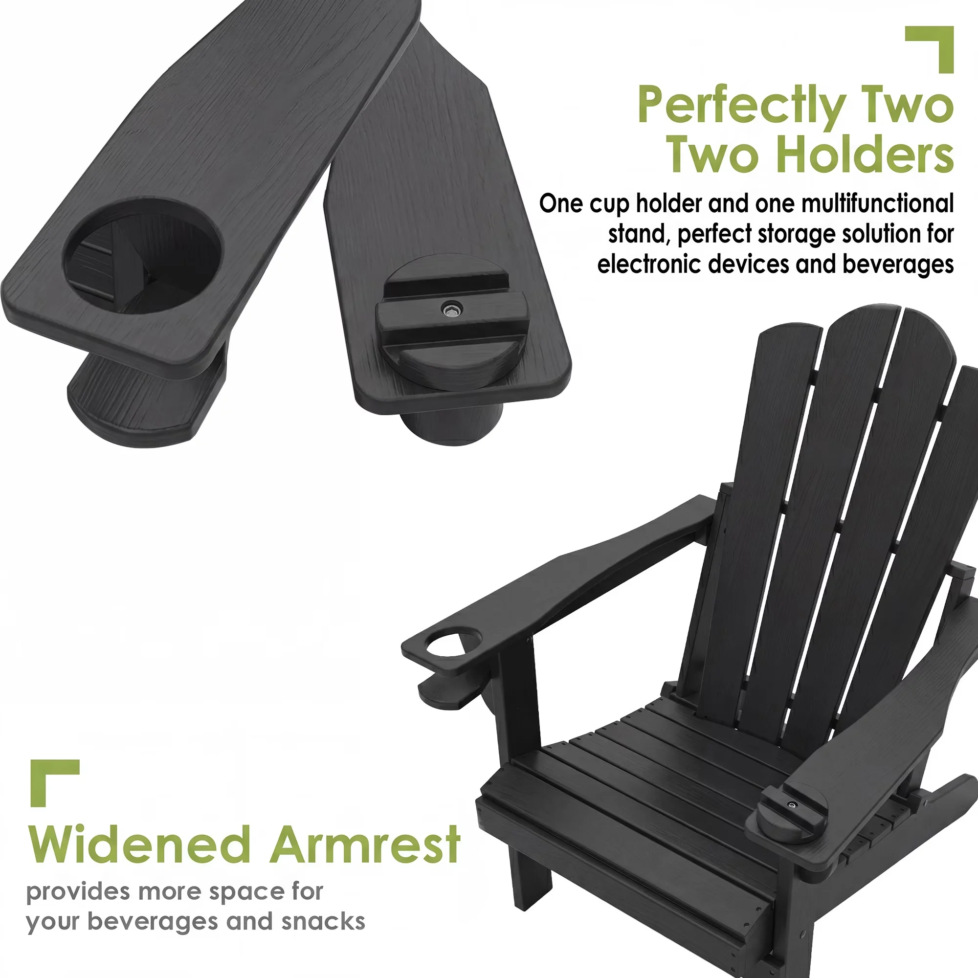 Essential Patio Chair with Weather-Resistant, Water-Resistant, Waterproof - Black Hdpe Model D21438