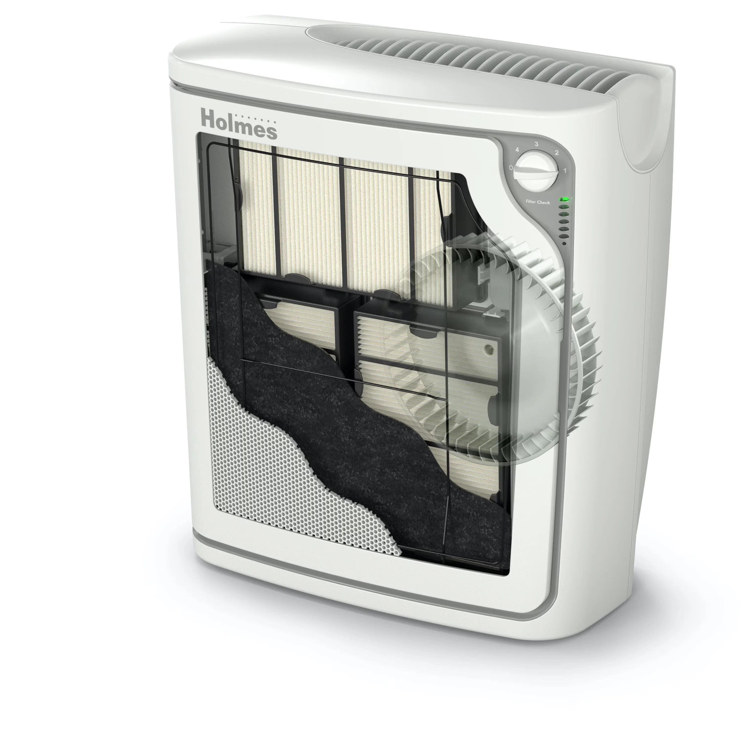 Classic Air Purifier with Filter Change Indicator, Large Room, True HEPA Console - White Model 472827