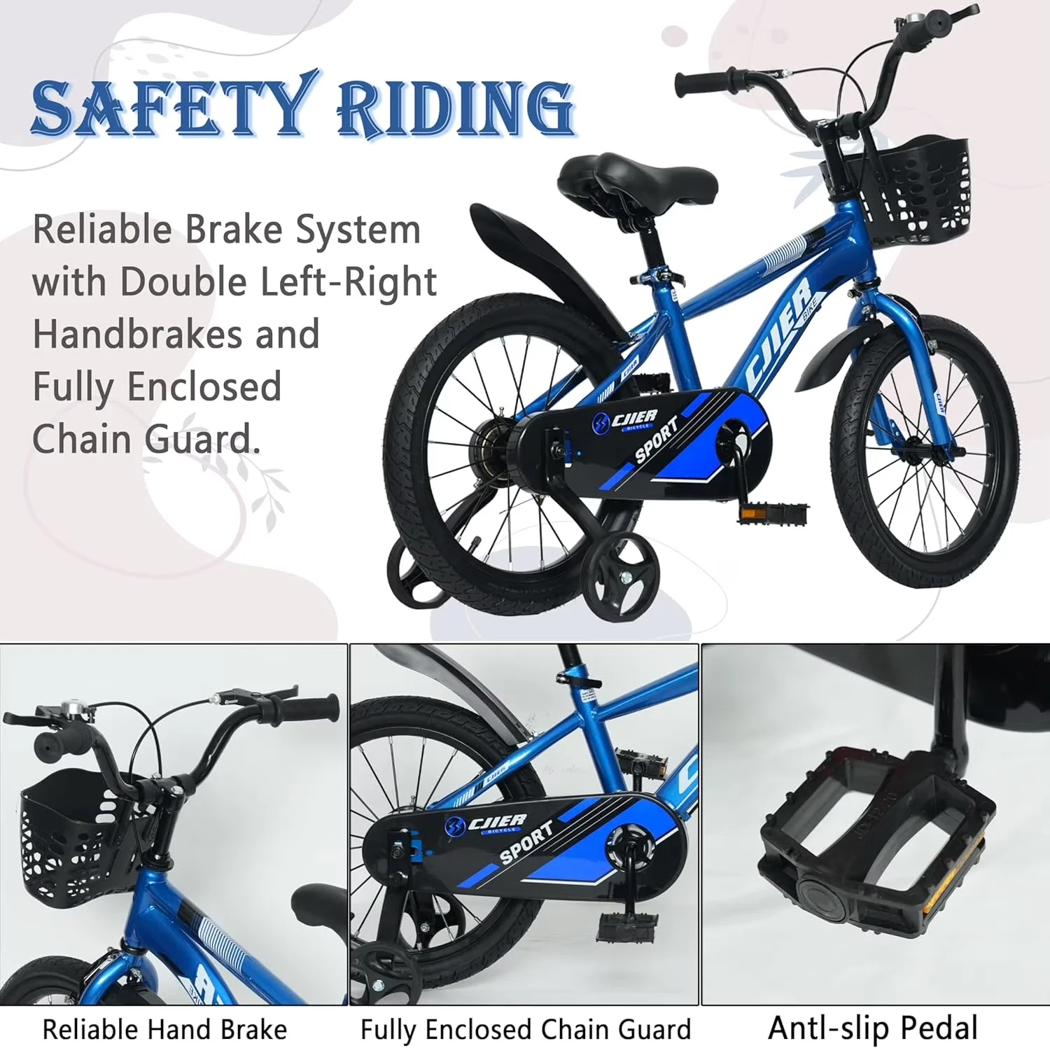 Durable Kids Bike with Adjustable Height, Adjustable Seat & Handlebar - Blue Model 011347