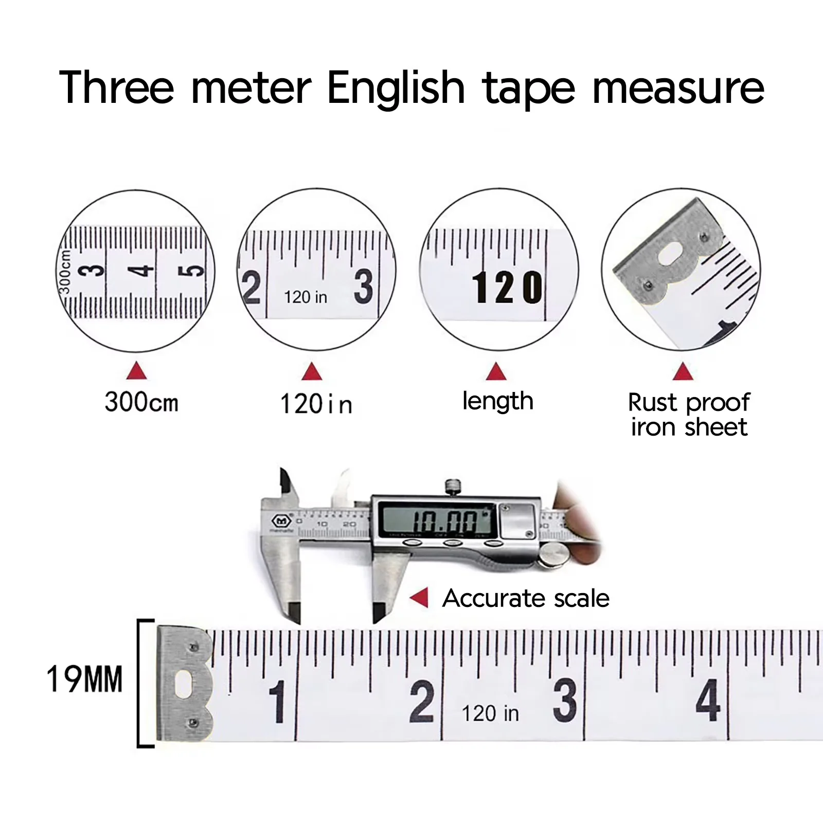 Sleek Measuring Layout with Easy To Read, Body Tape, Fabric Tape - White Coarse Sand Model 6F8F9F