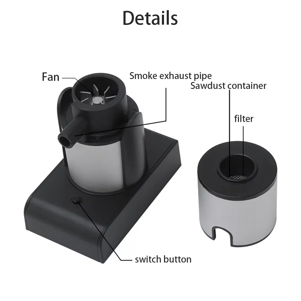 Efficient Smoker with Cold Smoker, Cocktail, Smoke Infuser - Aluminum Alloy, Zinc Alloy, Plastic Model 577F67