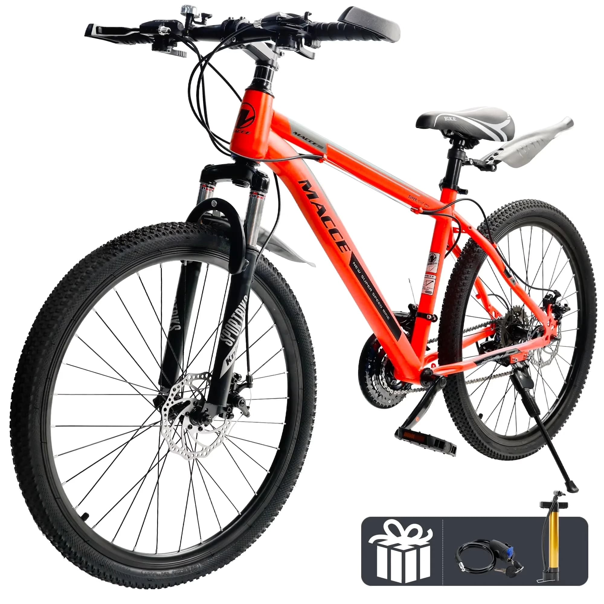 Classic Mountain Bike with Adjustable Speed, Adjustable Seat Height - Red Model 6A3744
