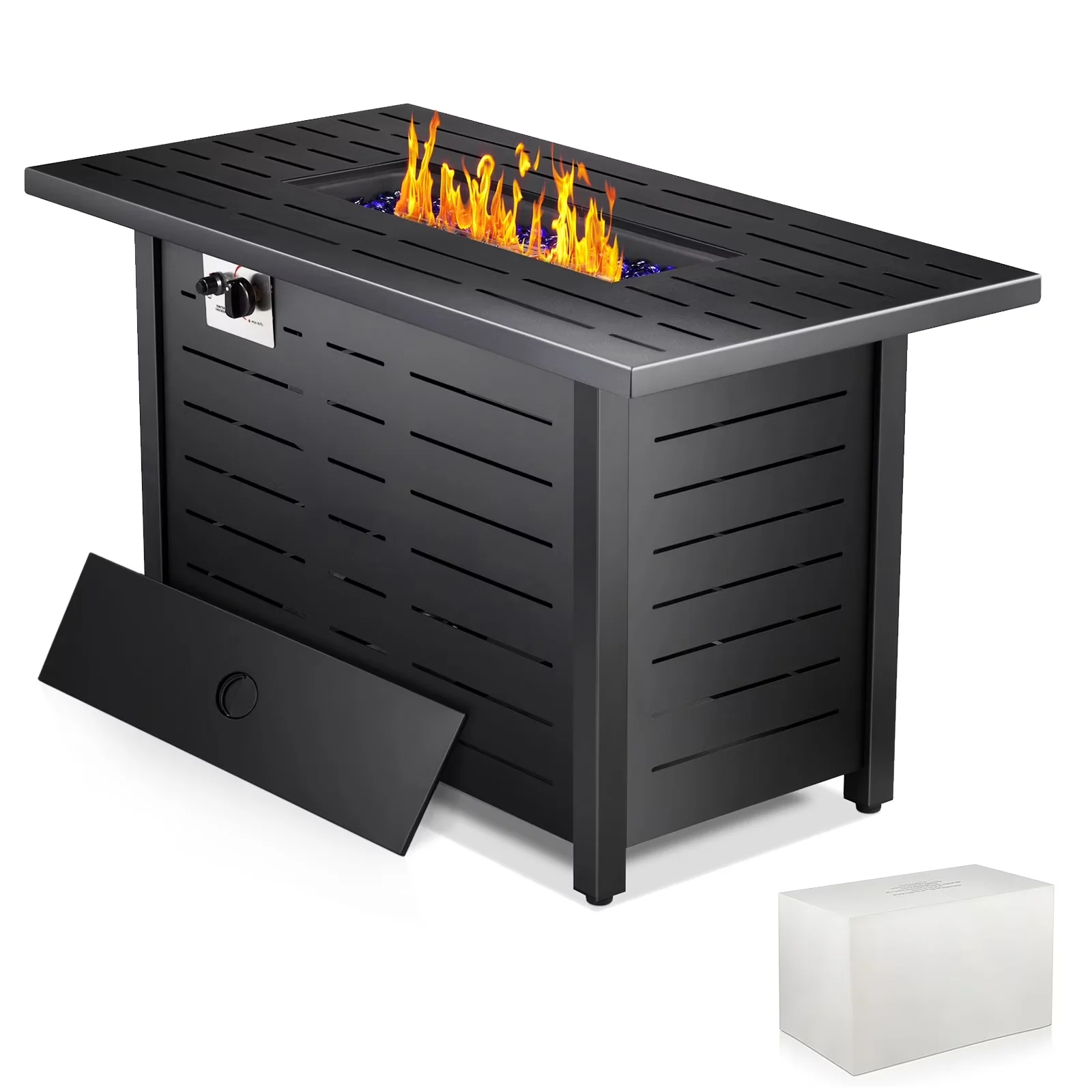Innovative Outdoor Heating with 50000 BTU, Adjustable Flame - Black Metal for Patio, Garden Model 4C411C