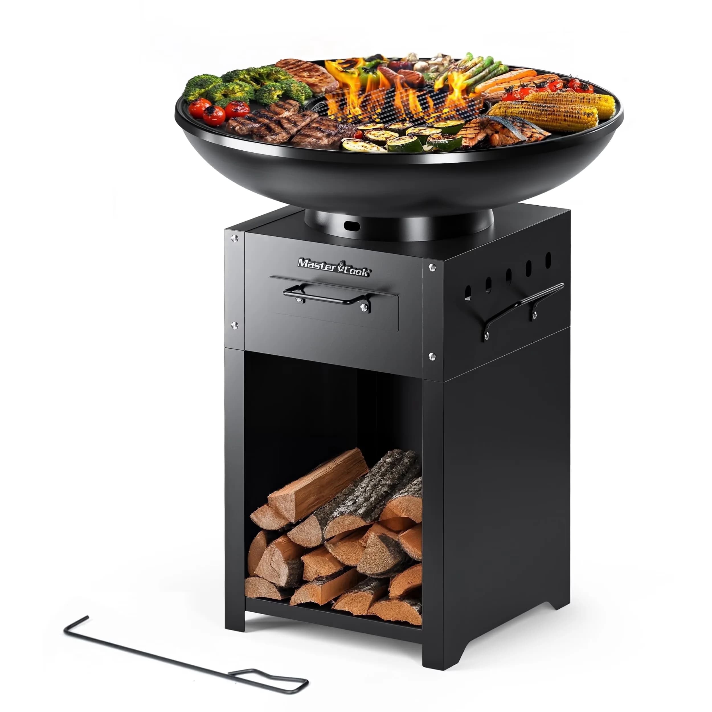 Classic Charcoal Grill with Adjustable Air Vents, Adjustable Charcoal Tray - Cast Iron Black Model 152DE6