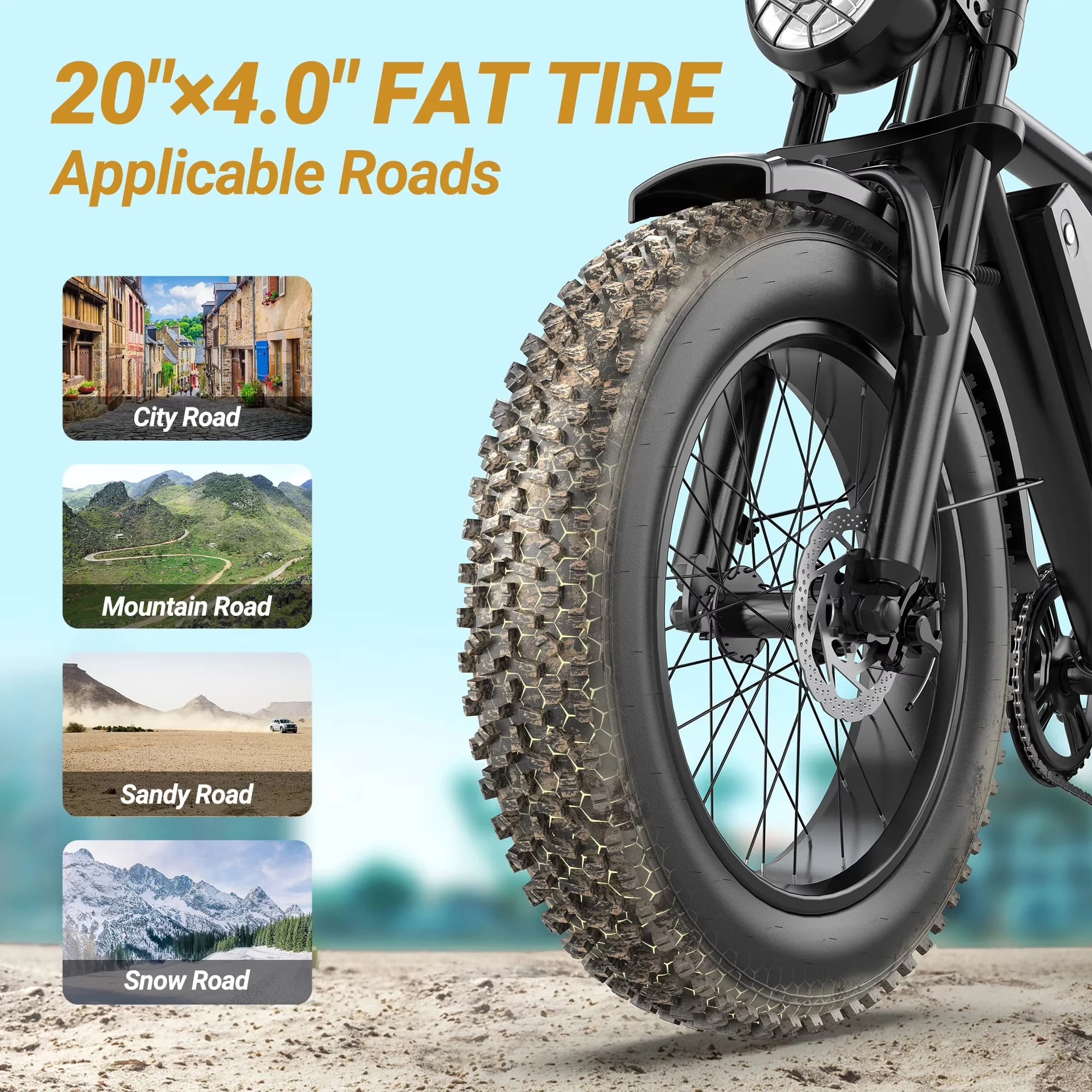 Versatile Electric Bike with 1500W, 48V, BK-20 Adult - Rustic Charm Model 29709A