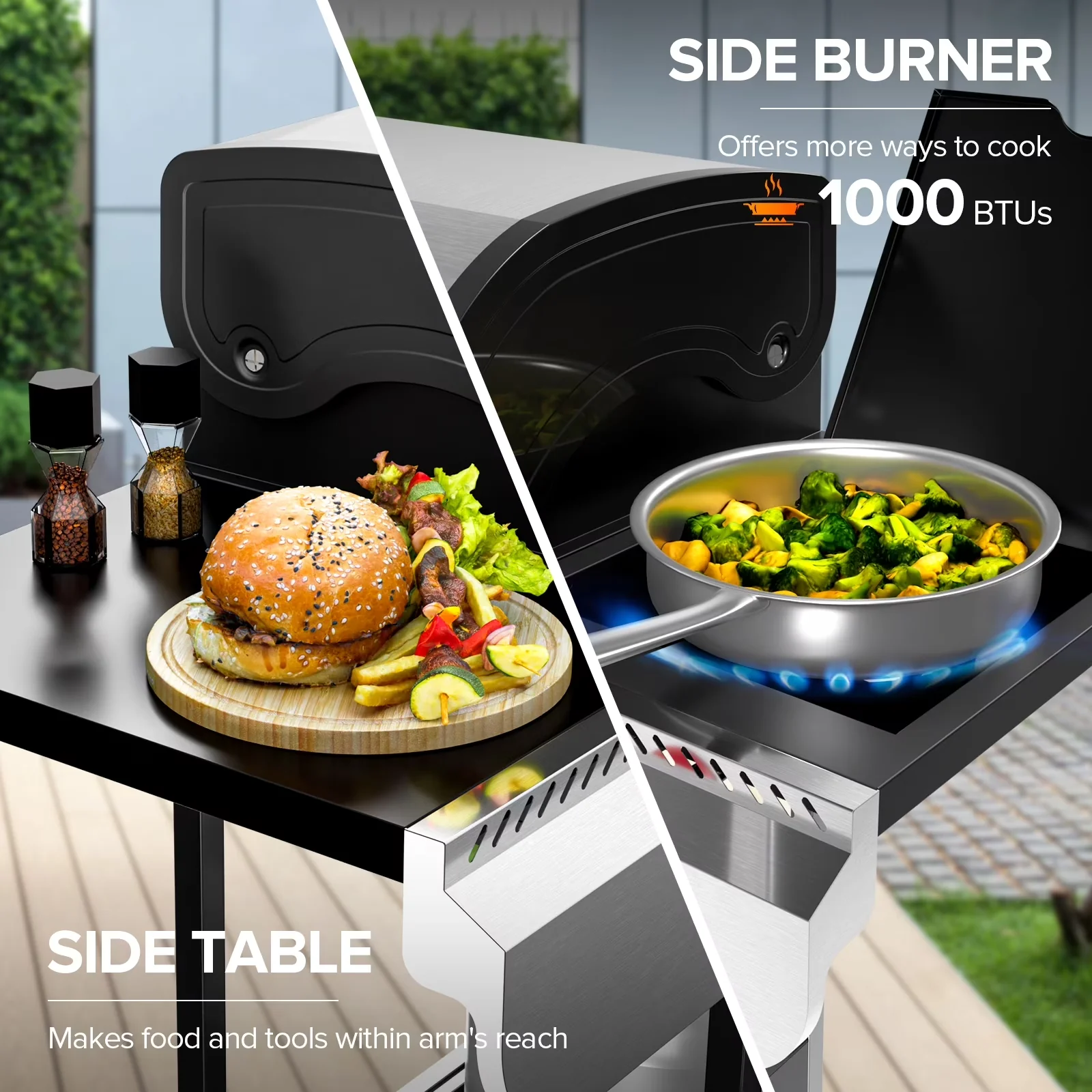 Gas Grill Innovative with 42000 BTU, Rust Resistant, Stainless Steel 4 Burner Propane - Stainless Steel Model 4C17F4