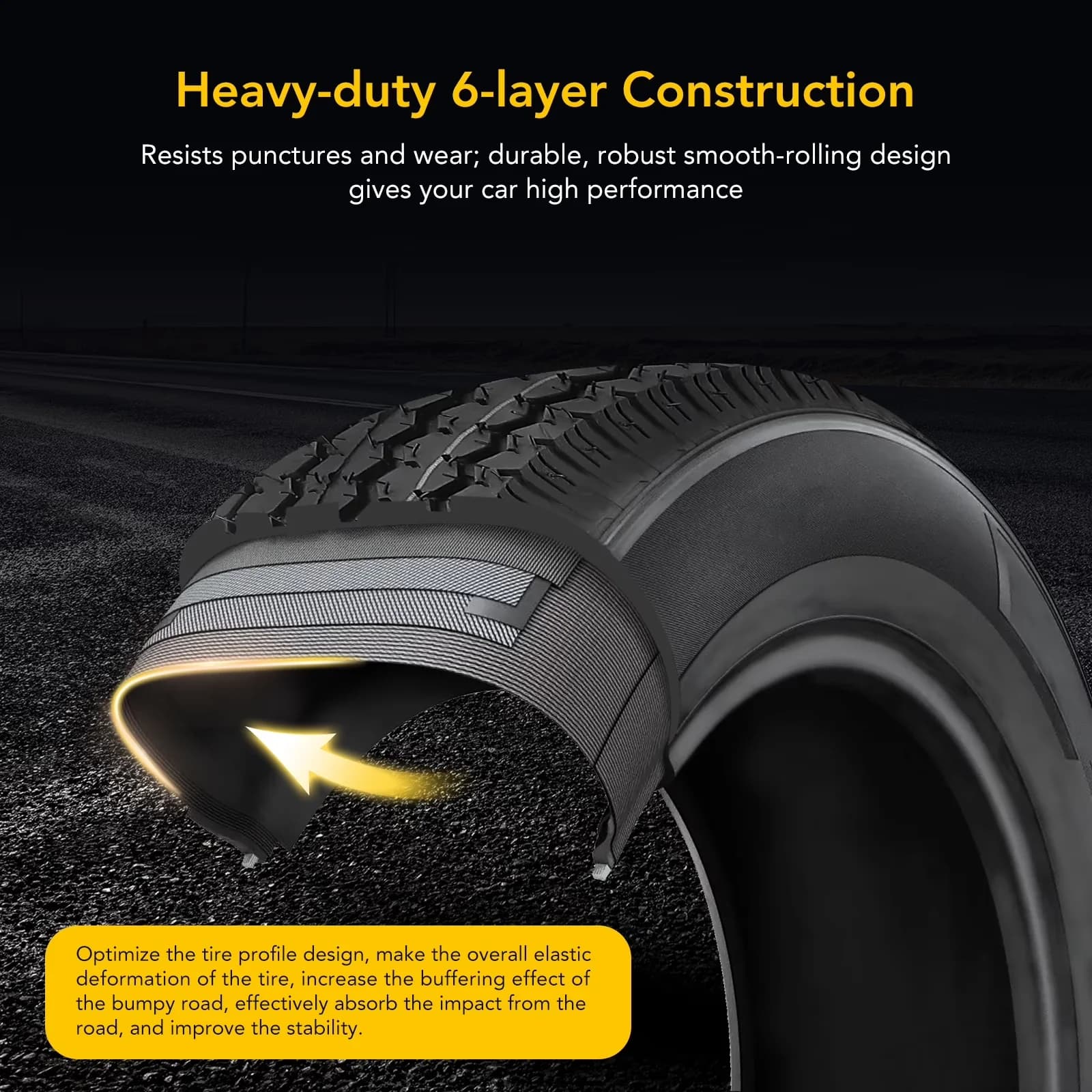 Premium Trailer Tire with Anti-Skid, 4.80-12 4.80x12 480-12 4.80-12 Tires, Bolt Configuration: 5 Lug 4.5" - Model 39A19D