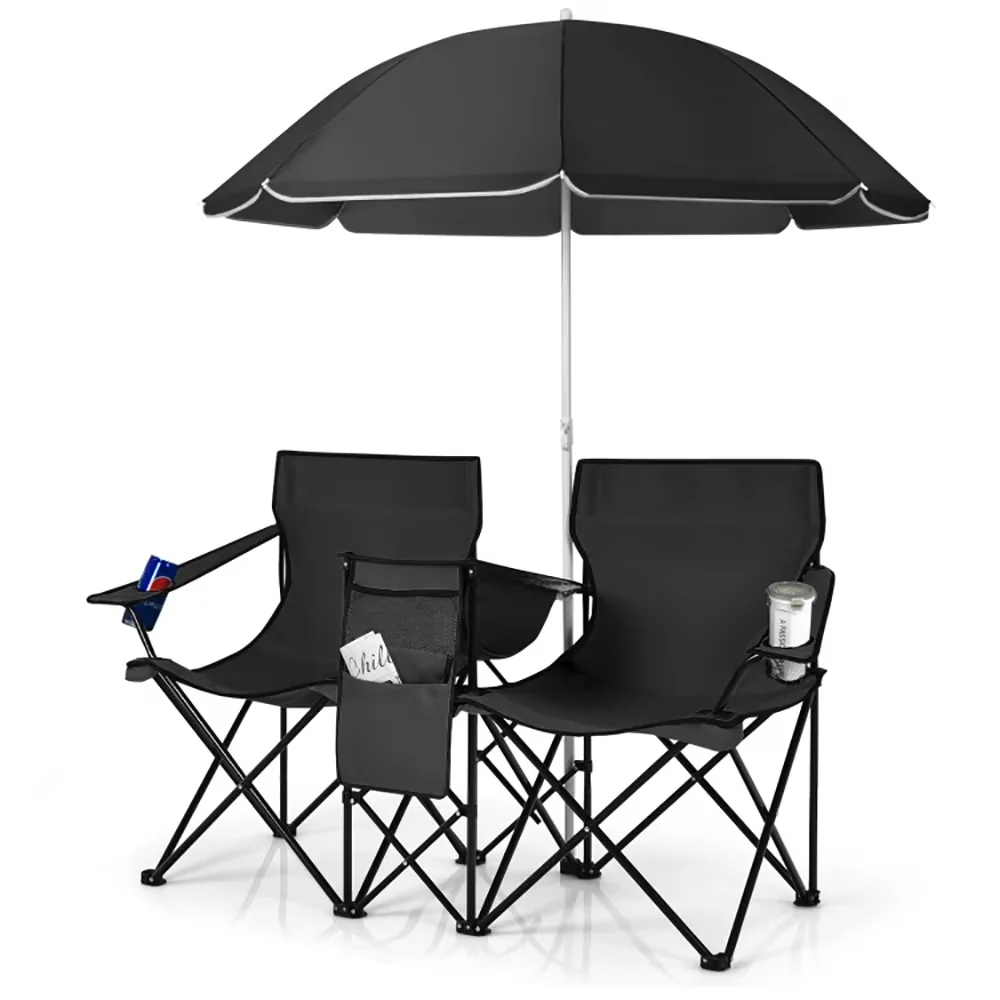 Beach Chair Compact with Weather-Resistant, Folding, Waterproof - Black for Picnic Model 64B587