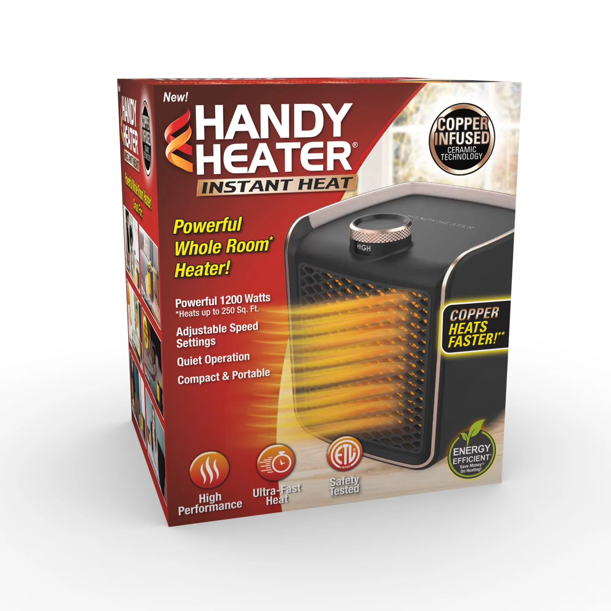 Portable And Electric Space Heater Essential with Adjustable, Instant Heat - Model 86B0D7