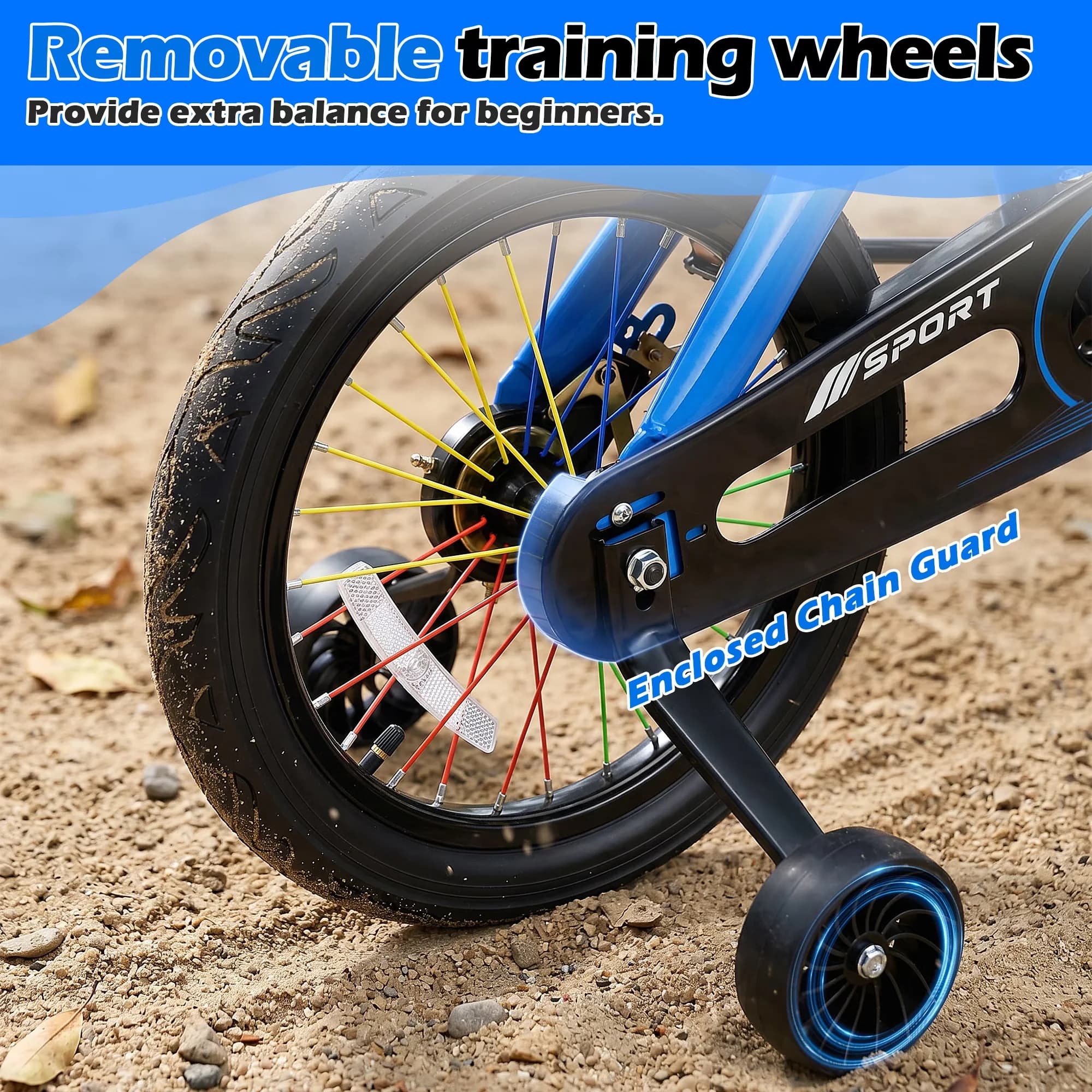 Essential Kids Bike with Adjustable Seat, 14" - Blue Boys for Everyday Use Model F56640