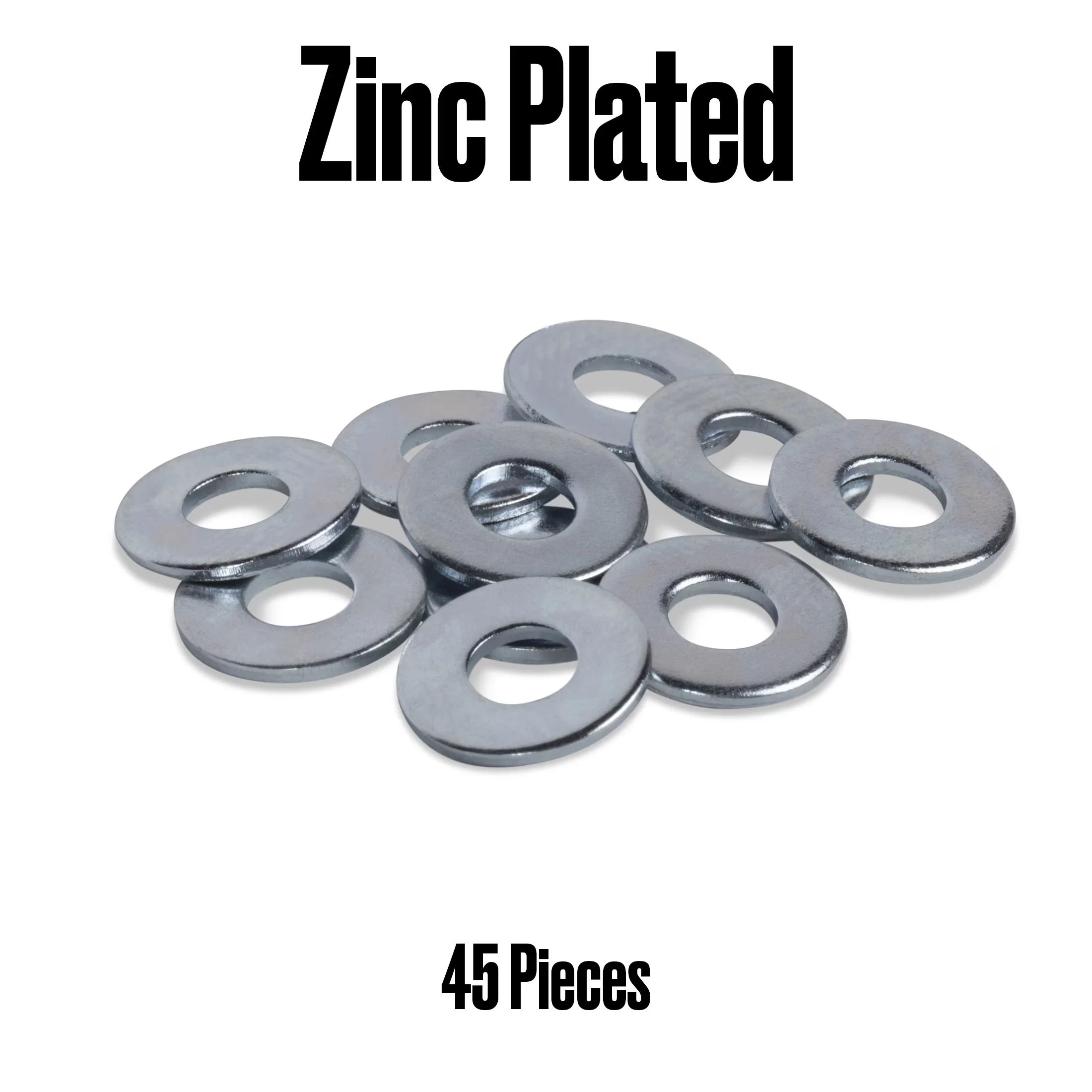 Fastener Durable with Easy Installation, Flat Washers, Steel - Steel 45 pack Model FD44FF