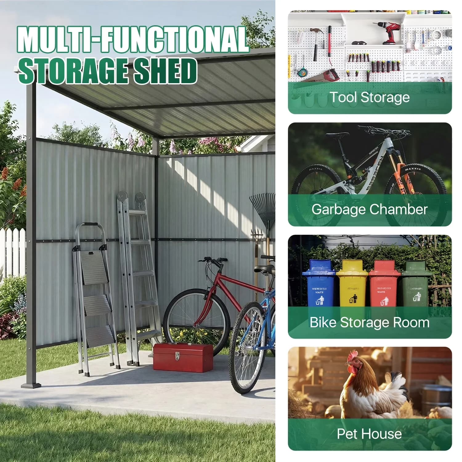 Shed Stylish with Water-Resistant, 6x6 ft Metal, Multi-Purpose Outdoor Grill Gazebo - Black Steel Model DEBAF2
