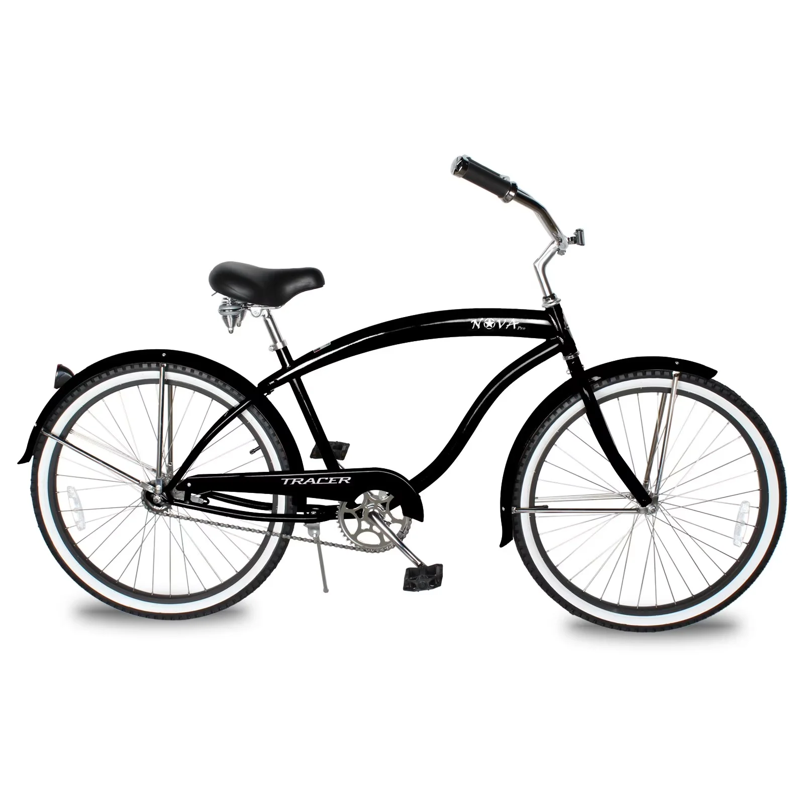 Cruiser Bike Efficient with Adjustable Handlebar Height, Adjustable Seat Height, Black - Black Model F6D4CD