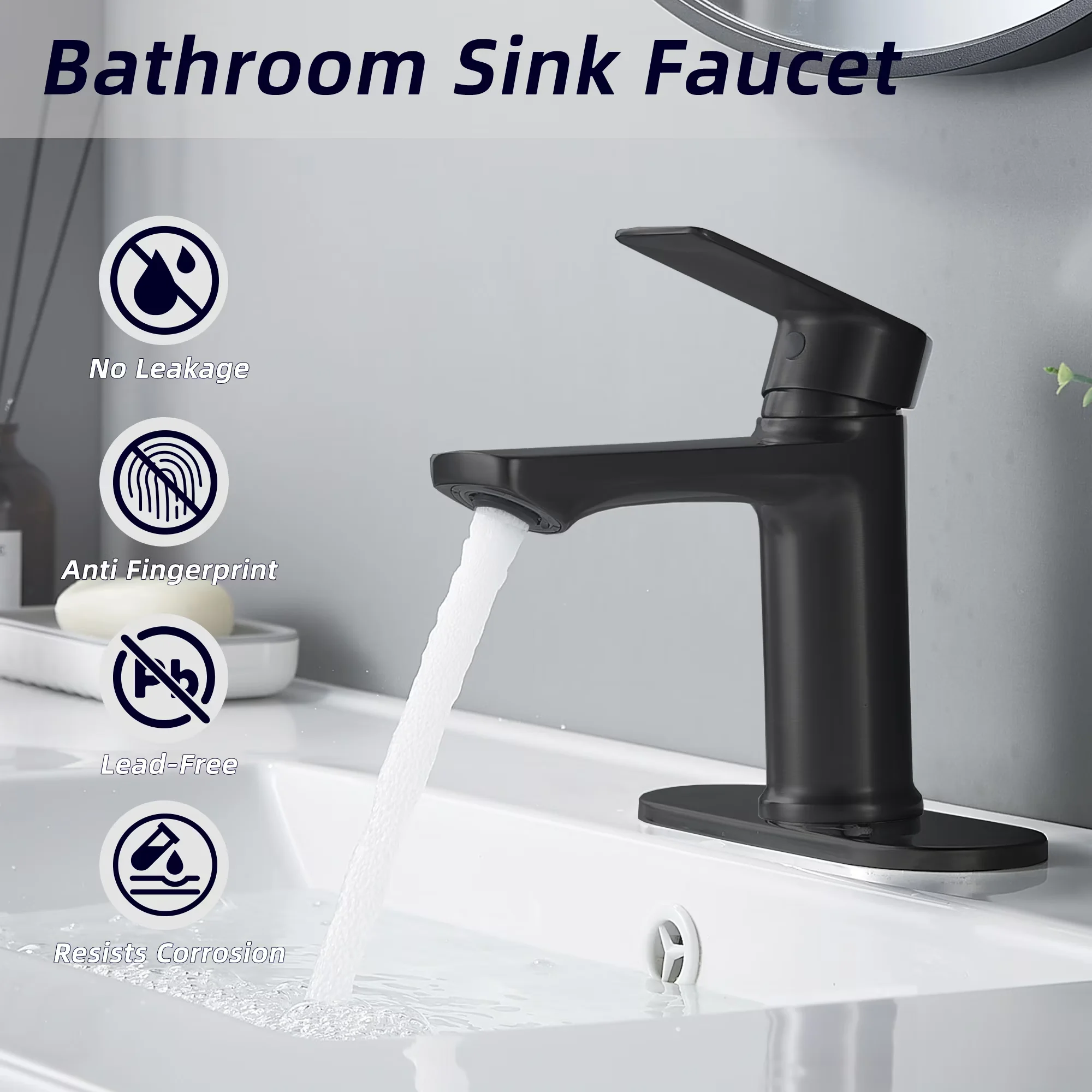 Plumbing Quality with Adjustable Temperature, Simple Installation - Black Metal Model 9C3B3D