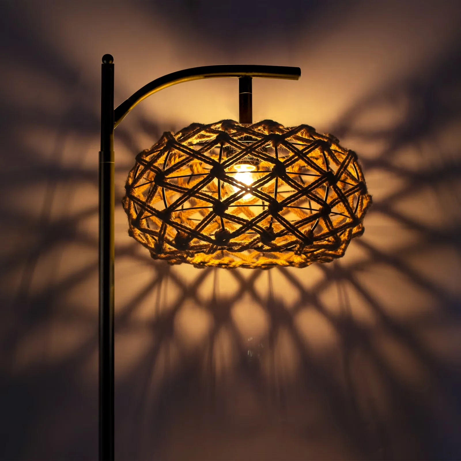 Stylish Floor Lamp with Standard Lamps, Farmhouse - Iron Brown, Black, Multicolor for Living Room, Bedroom Model B5E128