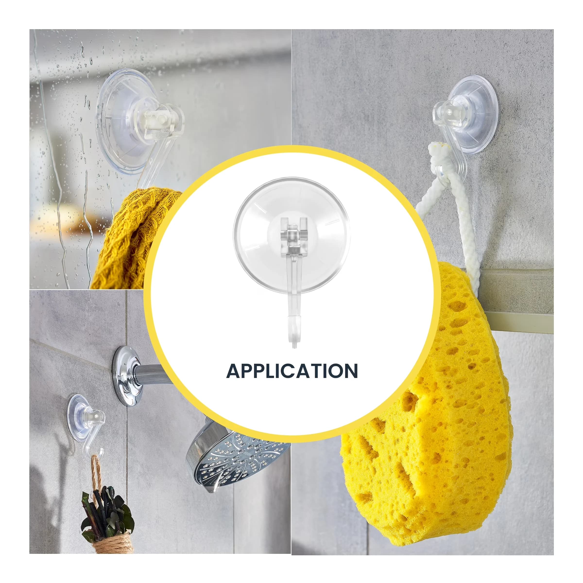 Damage-Free Hanging Versatile with Foldable, 2 pack, Includes 2 pressure mount suction cups - Clear Plastic Model 2EA257