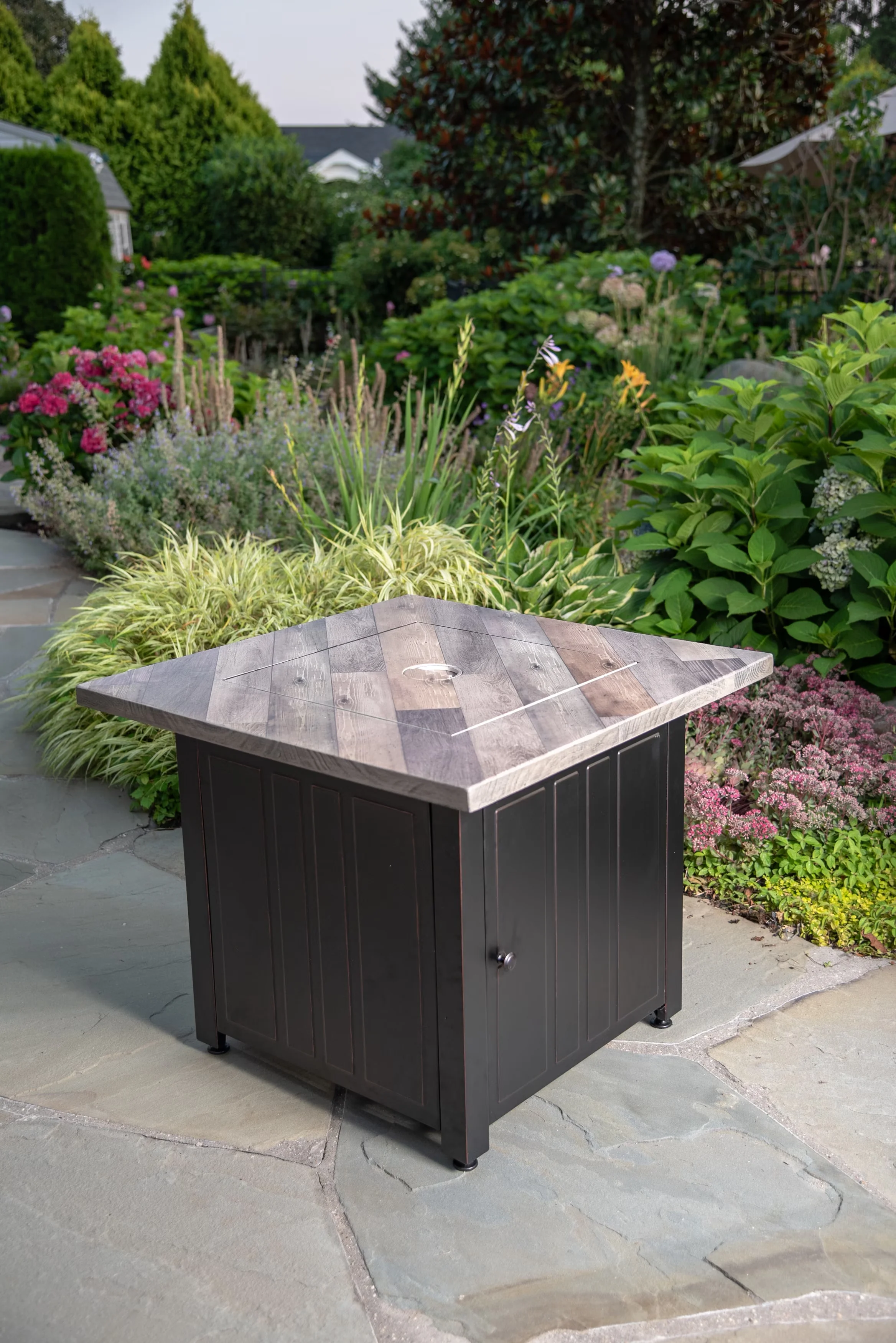 Reliable Outdoor Heating with Portable, Fire Glass and Cover - Bronze Steel, Cement, Glass Model 81B954