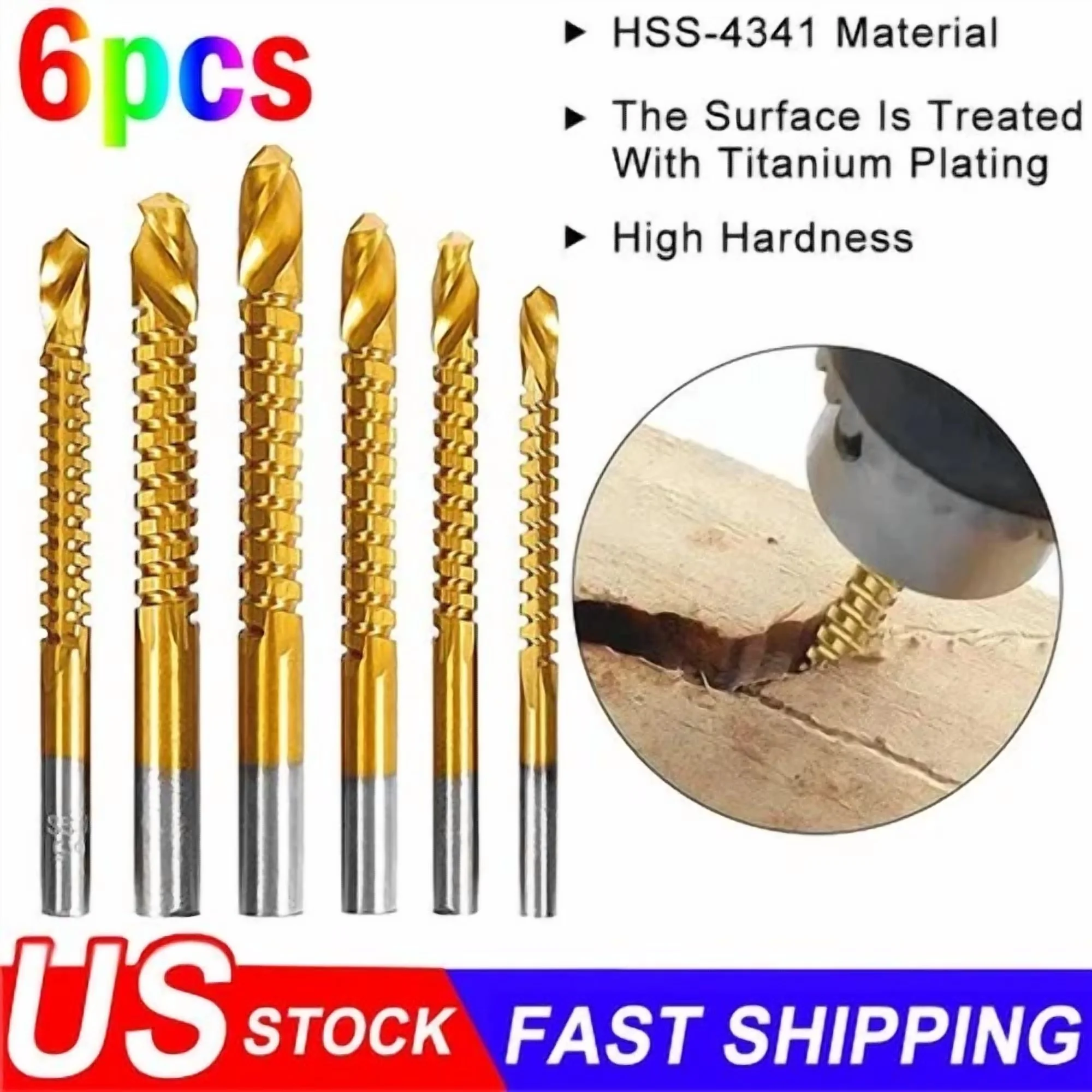 Power Tool Sleek with 6 Pcs Twist Drill Bit Set Accessories Us, 2025 New Upgrade Drill Bits - Model AE64C5