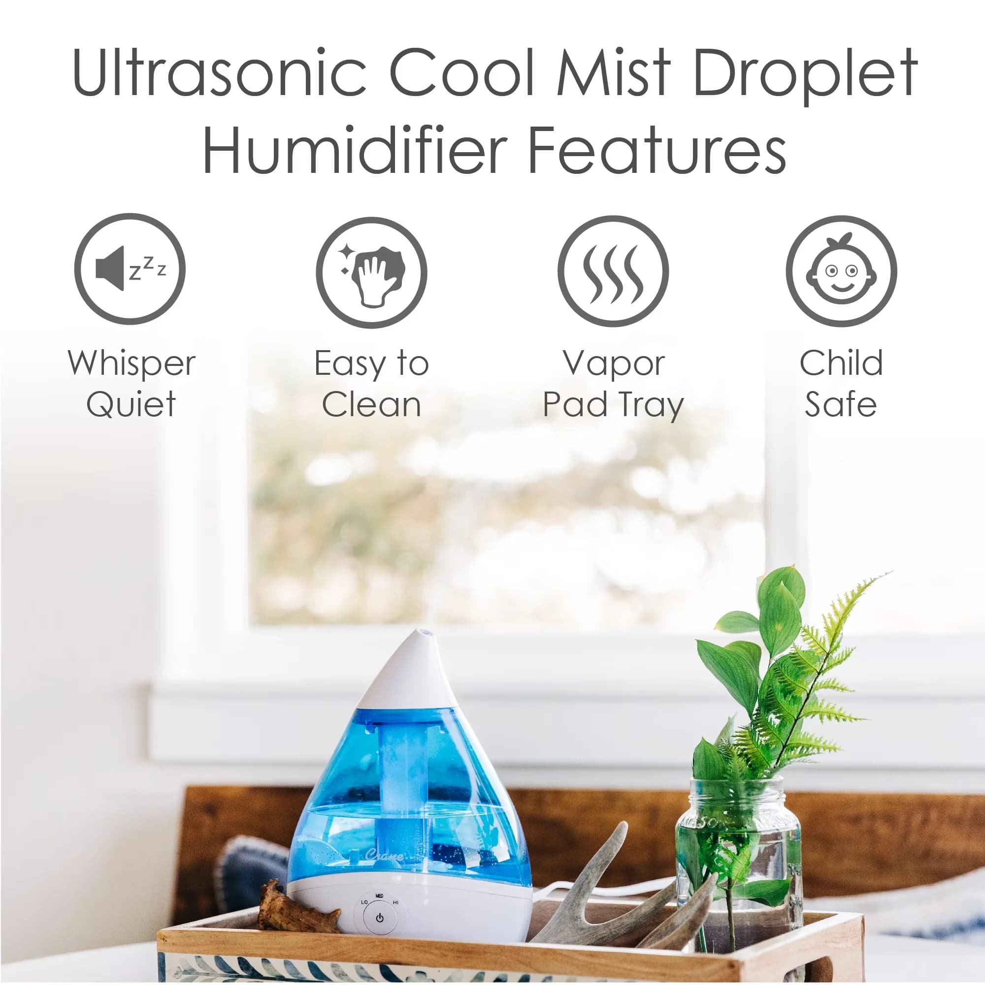 Classic Humidifier with Automatic Shut-Off, Timer, Empty Tank Indicator - Model 0CD788
