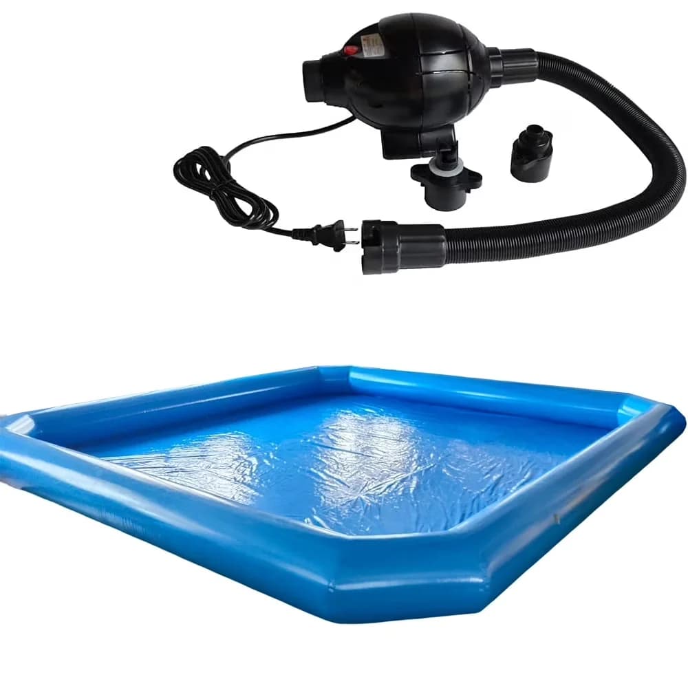 Compact Inflatable Pool with Giant Swimming Outdoor, One Blower - Blue Model BE5C9F