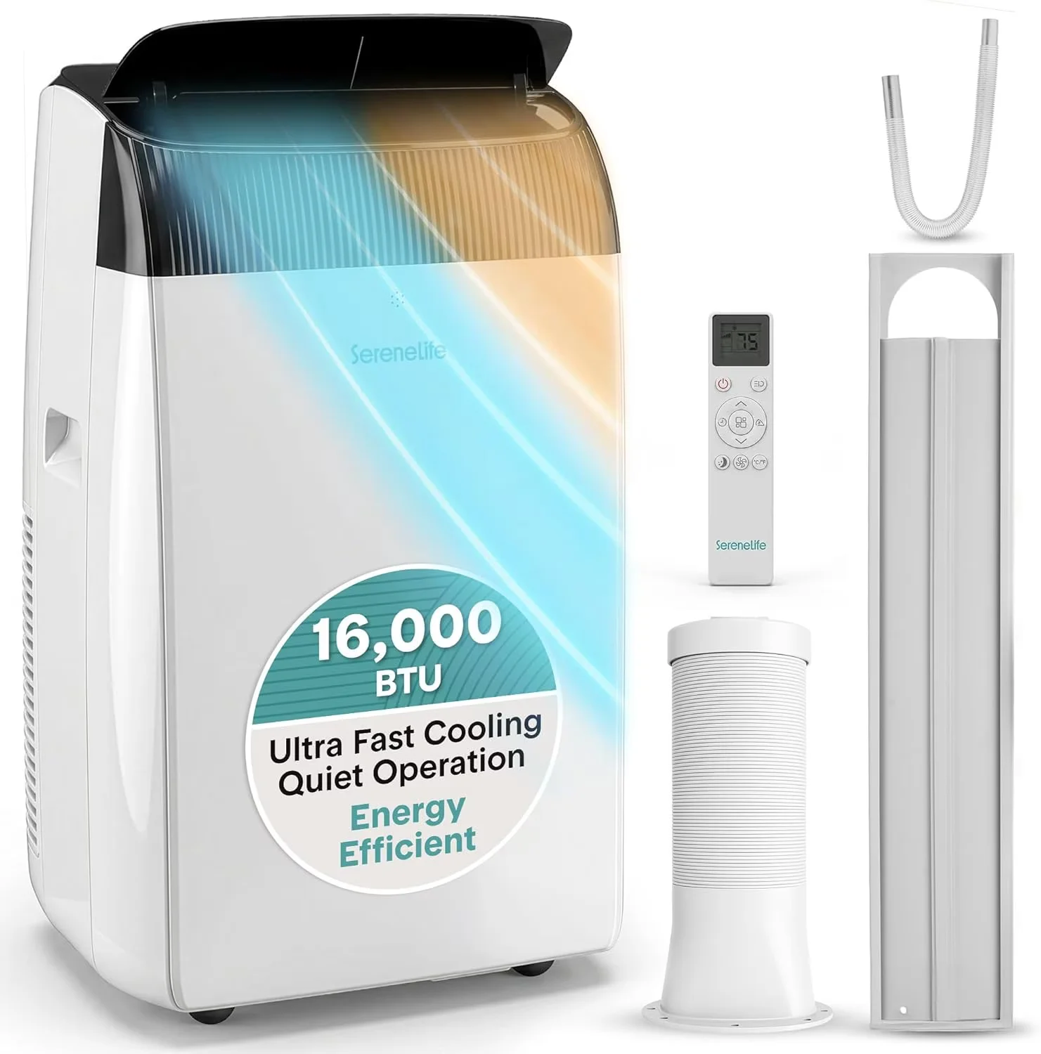 Essential Air Conditioner with 16000 BTU, Remote Controlled, 16000 BTU Inverter Portable - White Model 67672E