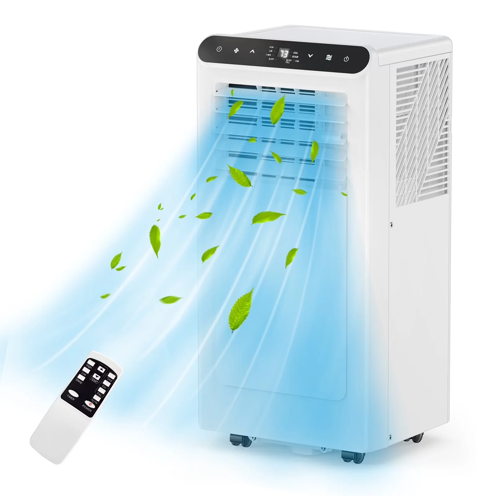 Compact Air Conditioner with 8000 BTU, Remote Controlled, Portable - Black for Rooms Model A05CEF