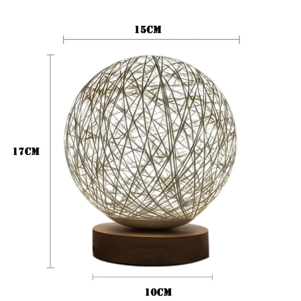 Classic Lamp Set with LED, Dimmable, Modern - Rattan Multicolor for Bedroom Model 6079EA