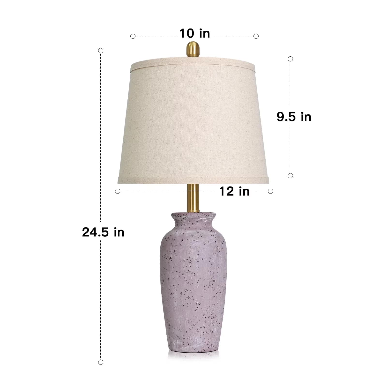 Professional Lamp Set with LED, Eco Friendly, Farmhouse Bedside Lamps - Purple Ceramic Model F54CB6