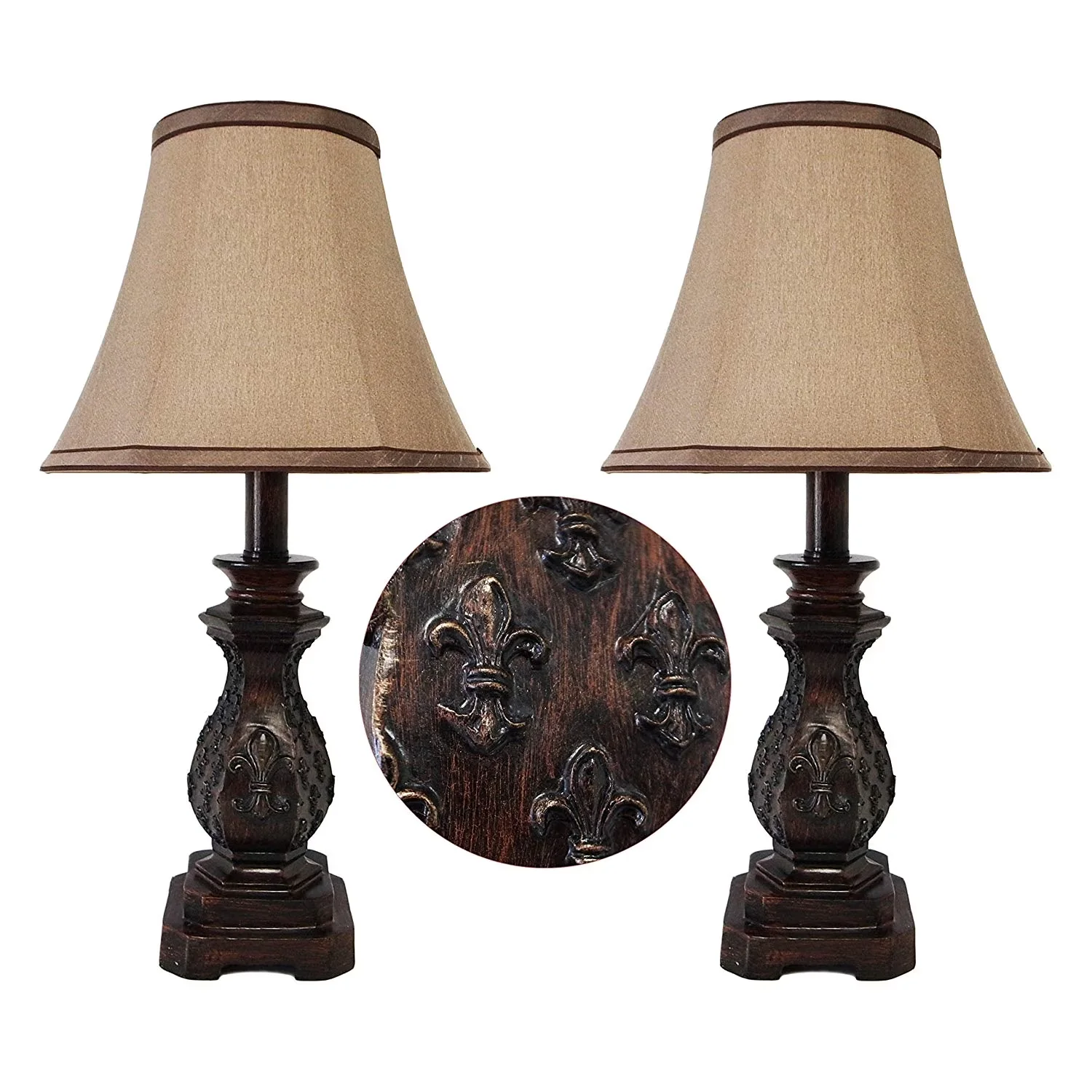 Lamp Set Stylish with Incandescent, Traditional, of 2 - Bronze Bronze 2 - 19 Model 9FB5E3
