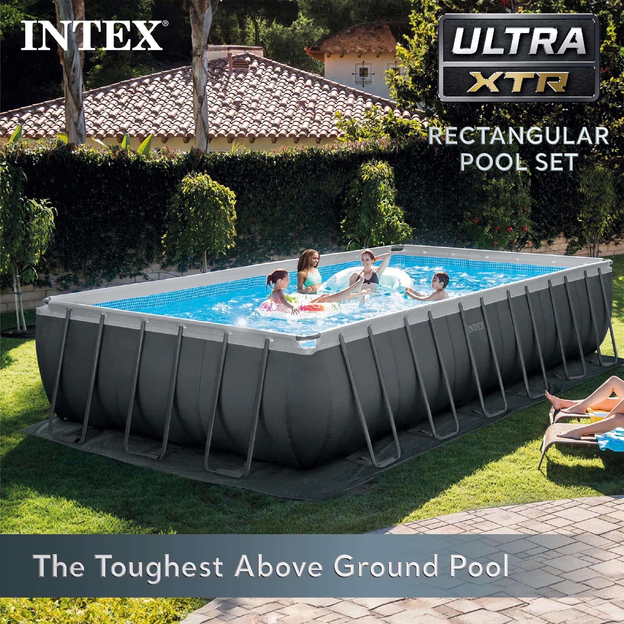 Sleek Inflatable Pool with Automatic Vacuum Cleaner, & Maintenance Kit - Model 3A4101