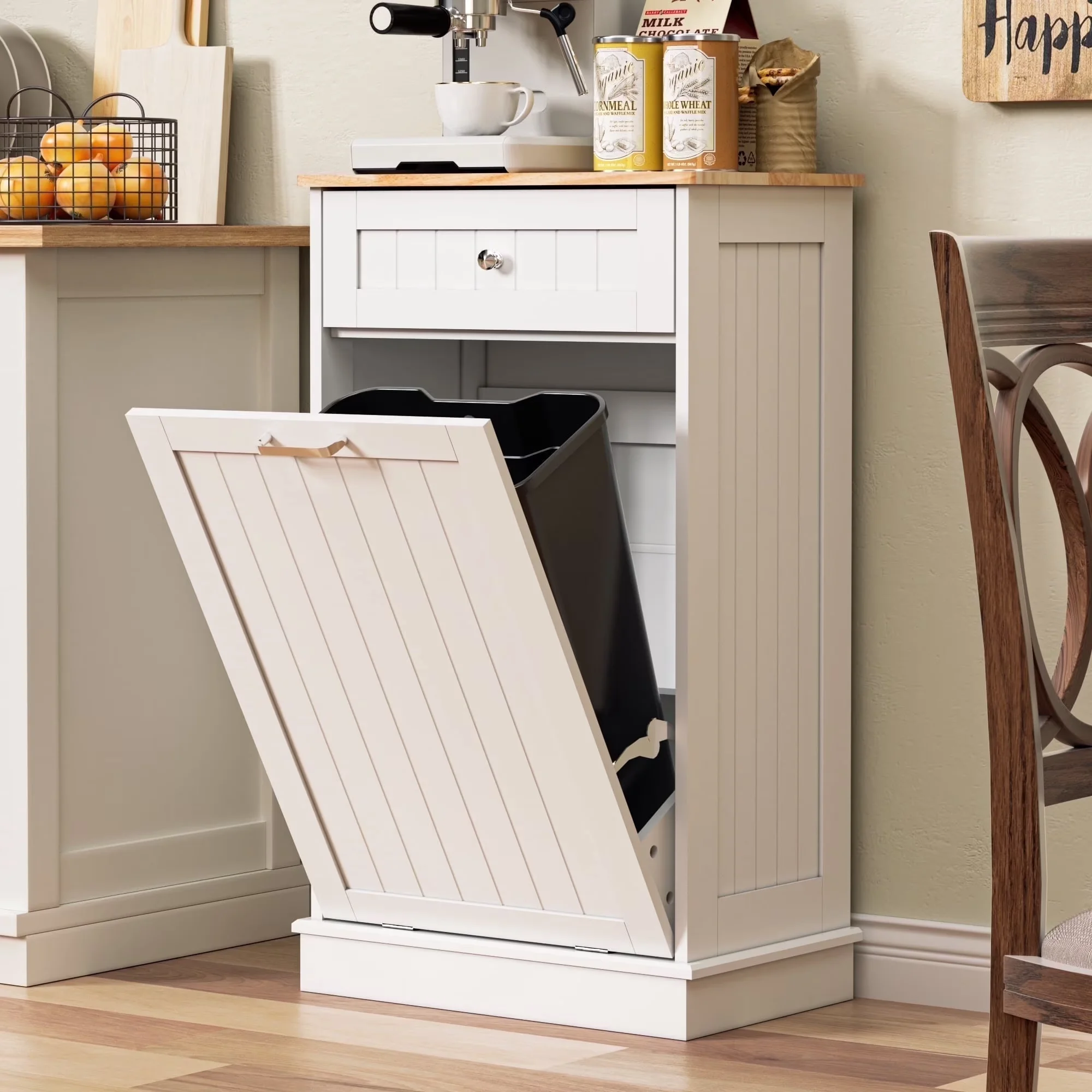 Kitchen Renovation Premium with Modern, Handles - White P2 Grade Mdf Board Model C5BF8B