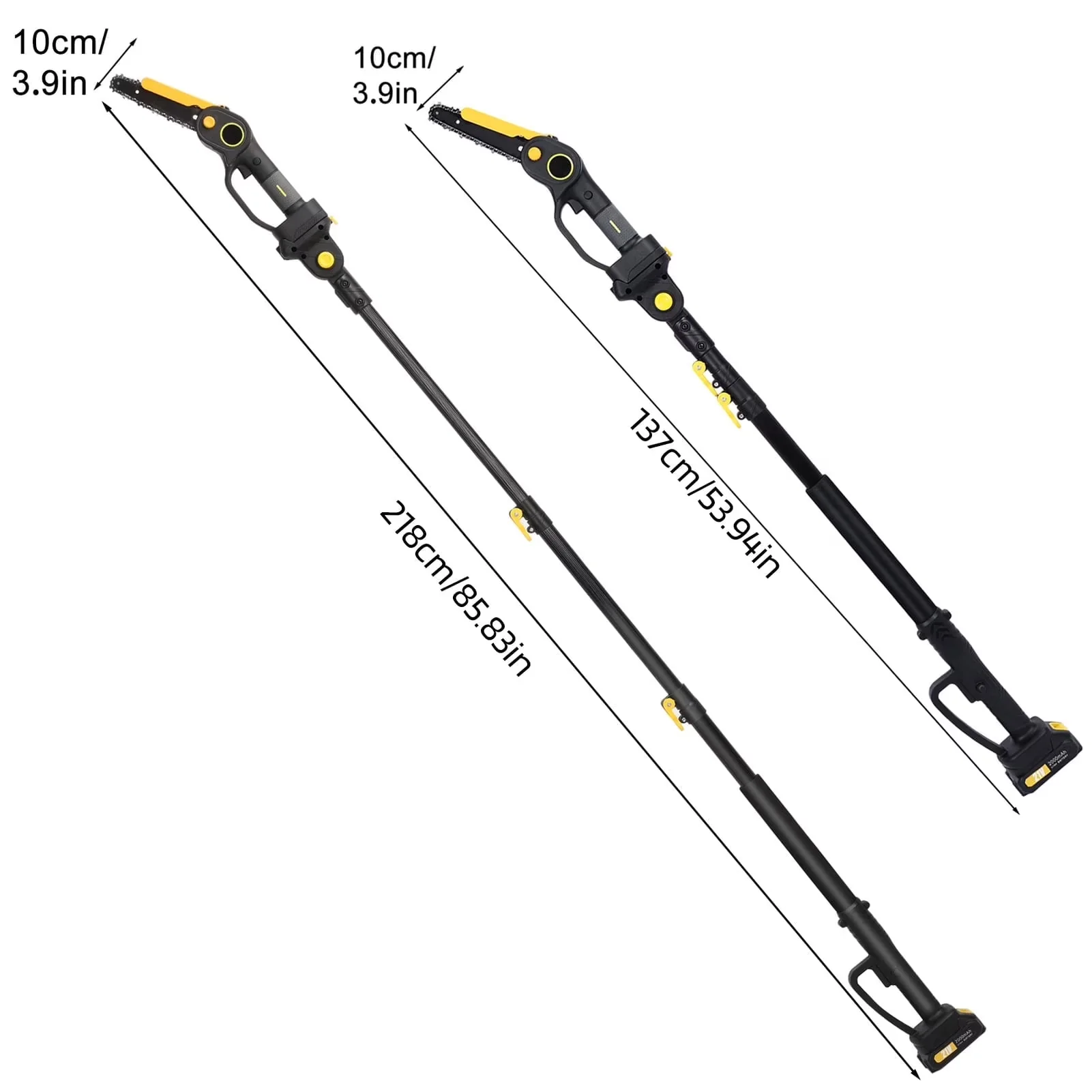 Classic Pole Saw with Battery, 21V, Telescoping - Black 2-IN-1 - Sleek Profile Model 4066F8