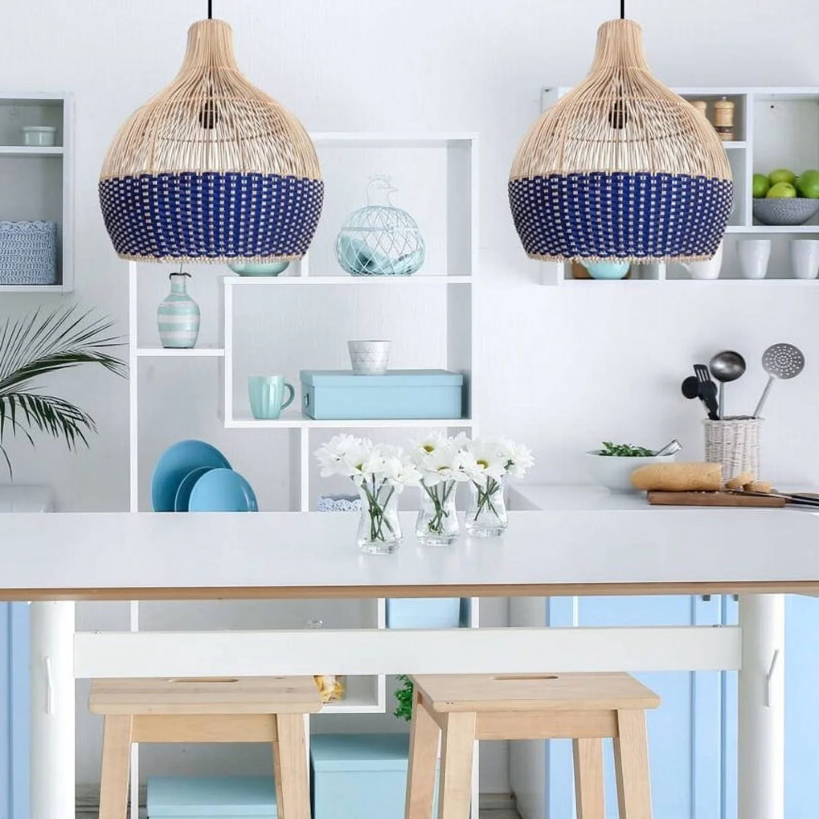 Durable Ceiling Lights Fixture with LED, Bohemian, Adjustable Height - Rattan Model 1B26F5
