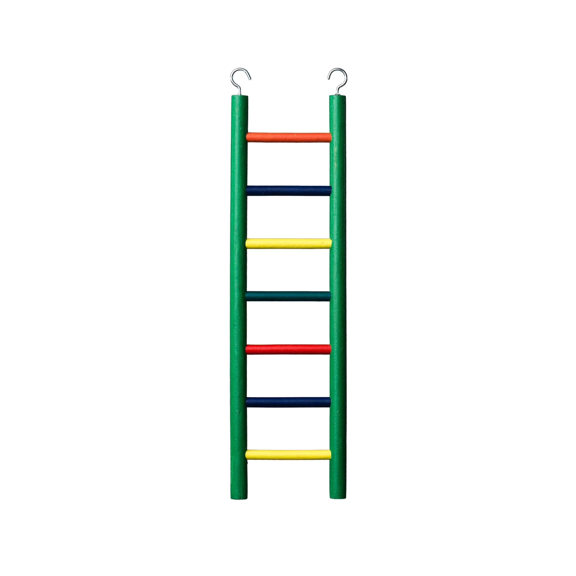 Premium Ladders And Step Stool with Top post hanging hooks, 15 in, Heavy duty solid wood construction - Bright Multicolor Hardwood Model 90377E