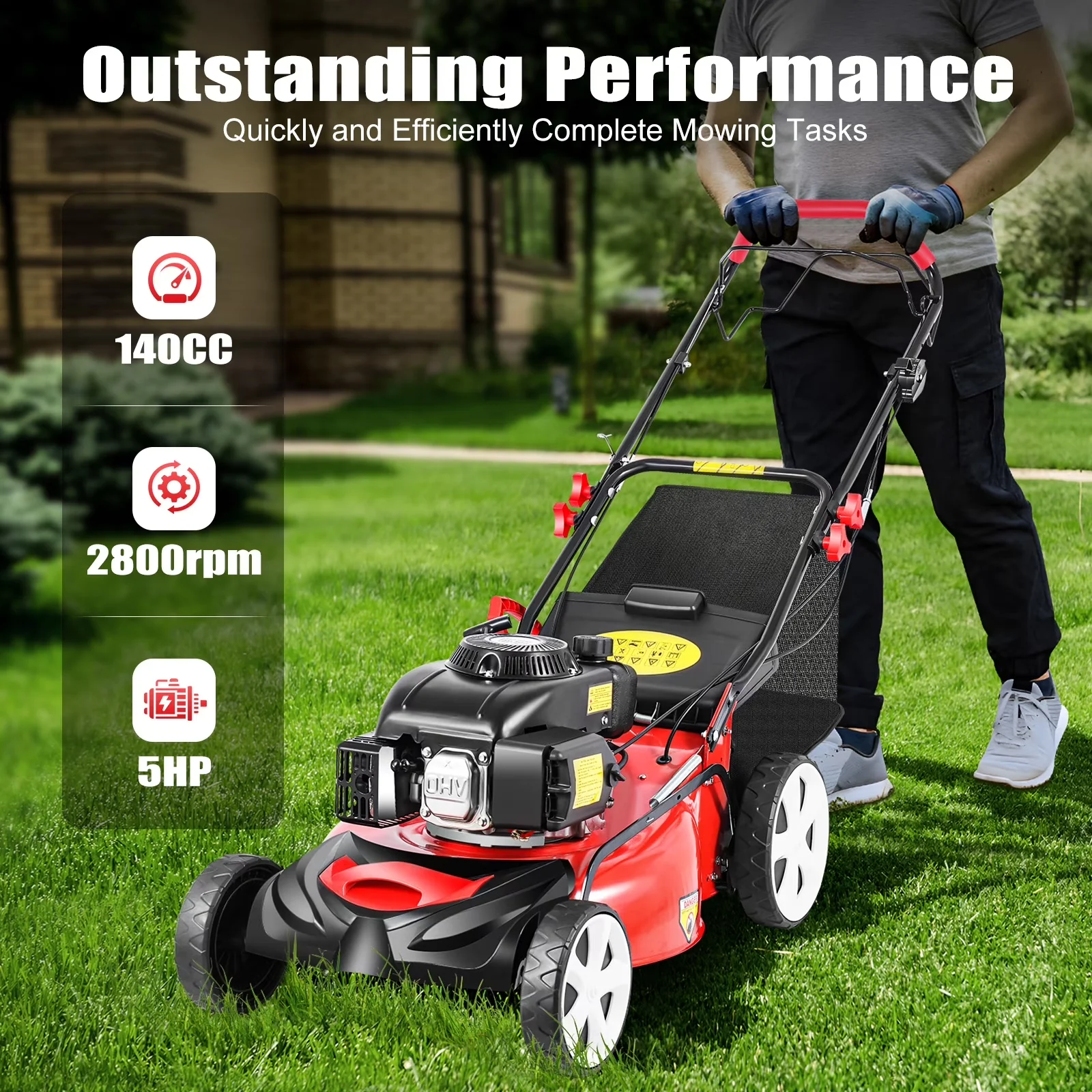 Premium Push Mower with Fast Charge, Adjustable Height, Adjustable Speed - Model 94F31D