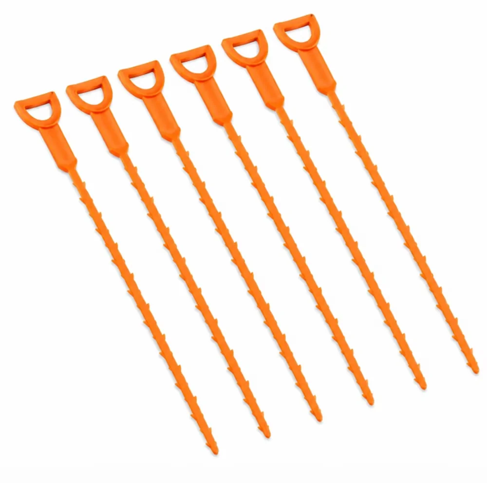Quality Plumbing with Durable, 6 Pack 25 Inch Drain Cleaning Tools, Flexible Snake Cleaners for Bathroom - Model AEDC60