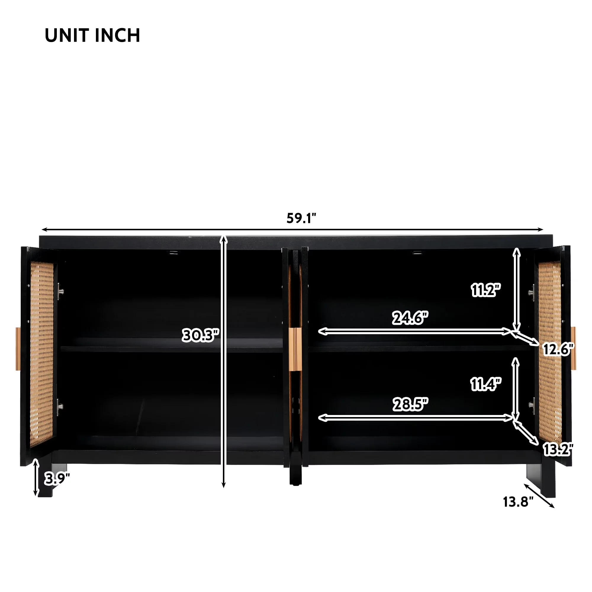 Premium Kitchen Renovation with Bohemian, Storage - Black Medium Density Fiberboard Model 43B3C4
