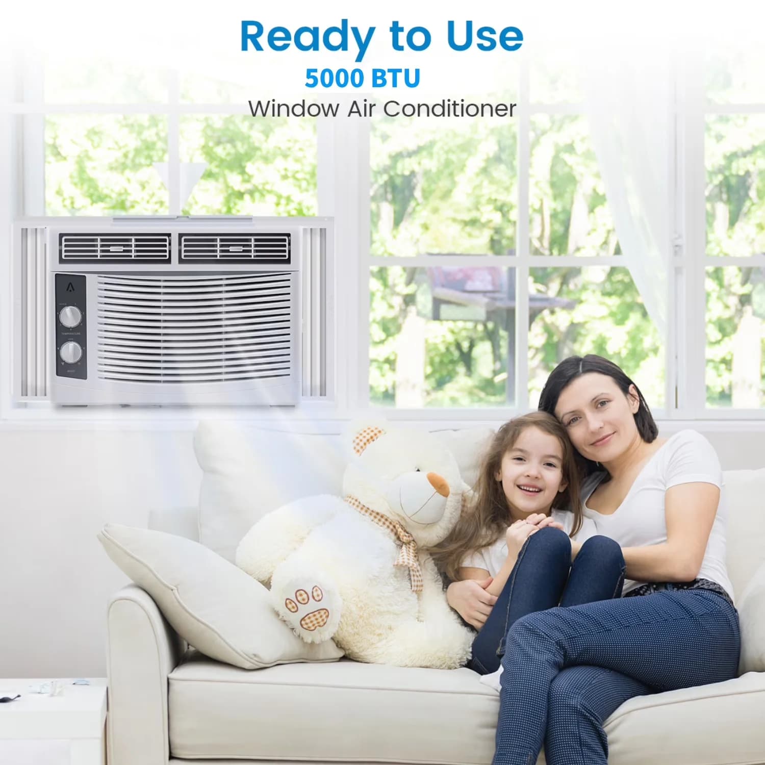 Air Conditioner Modern with 5000 BTU, Energy Efficient, 5000 BTU Conditioners Window Unit - Model 7FF143