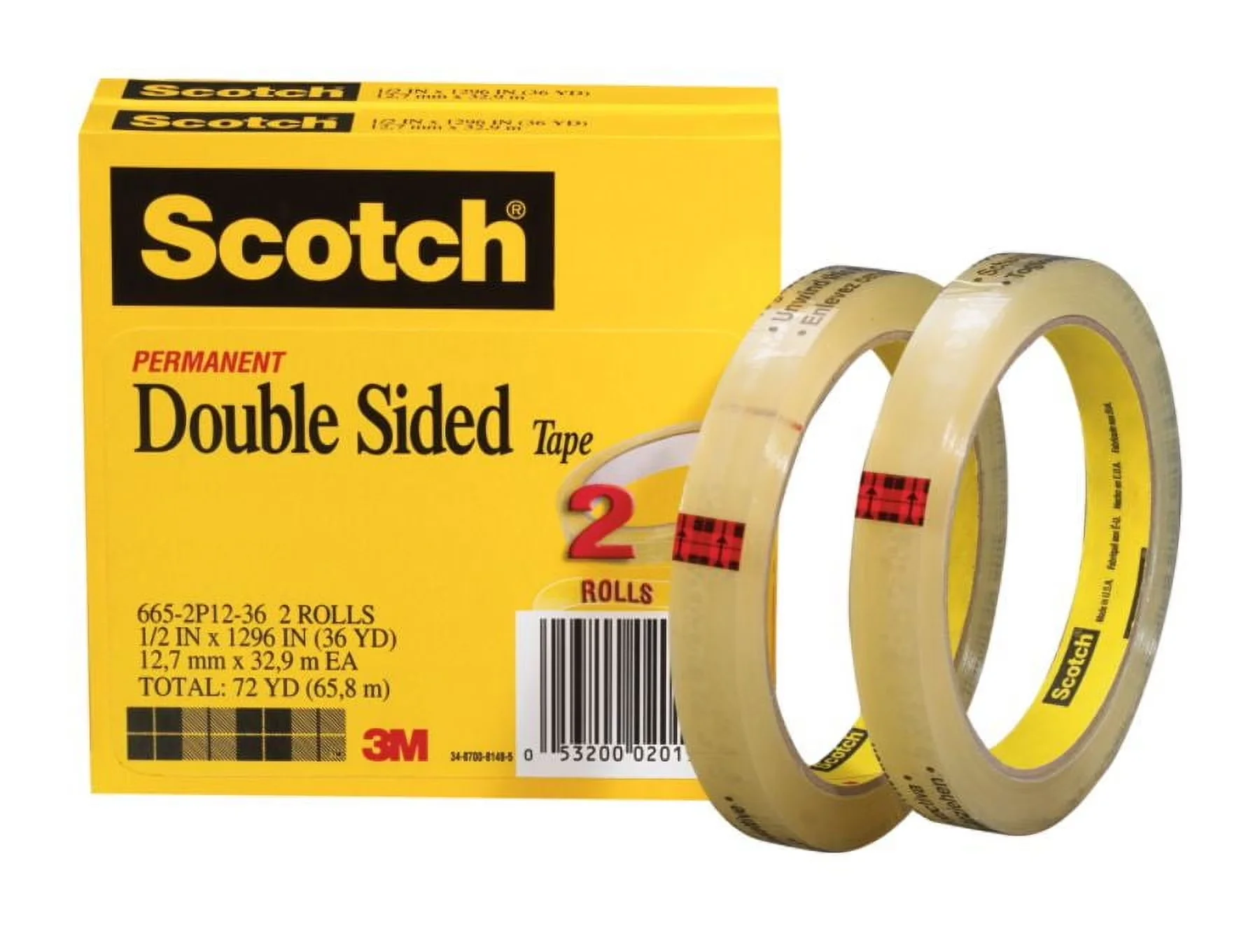 Modern Damage-Free Hanging with Pack of 2, 665 Double-Sided Tape, Clear - Cellophane Clear Model DE84F8