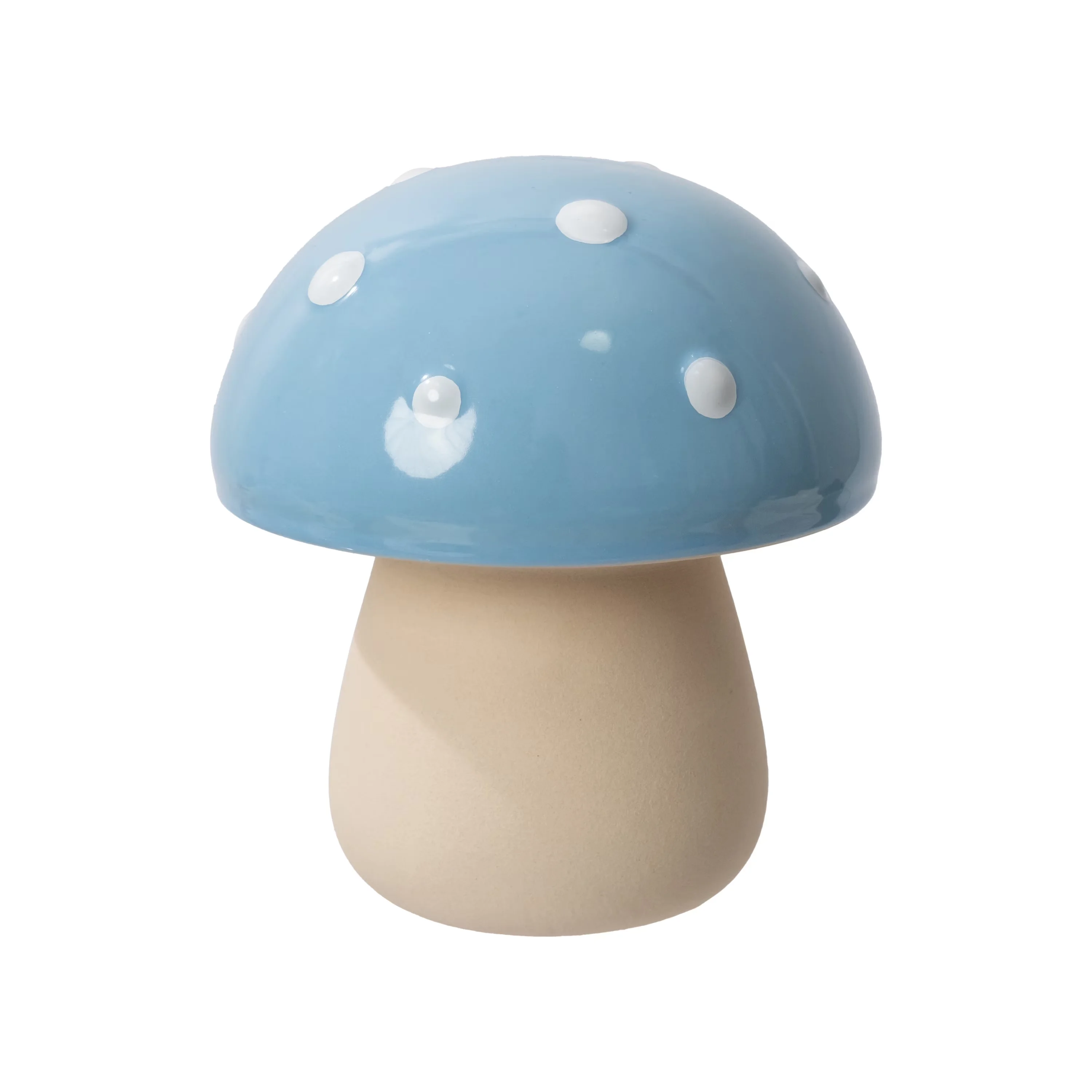 Classic Outdoor Heating with Fiberglass Wicker, Blue Ceramic Mushroom Table Torch - Ceramic Blue Model 7DC41B