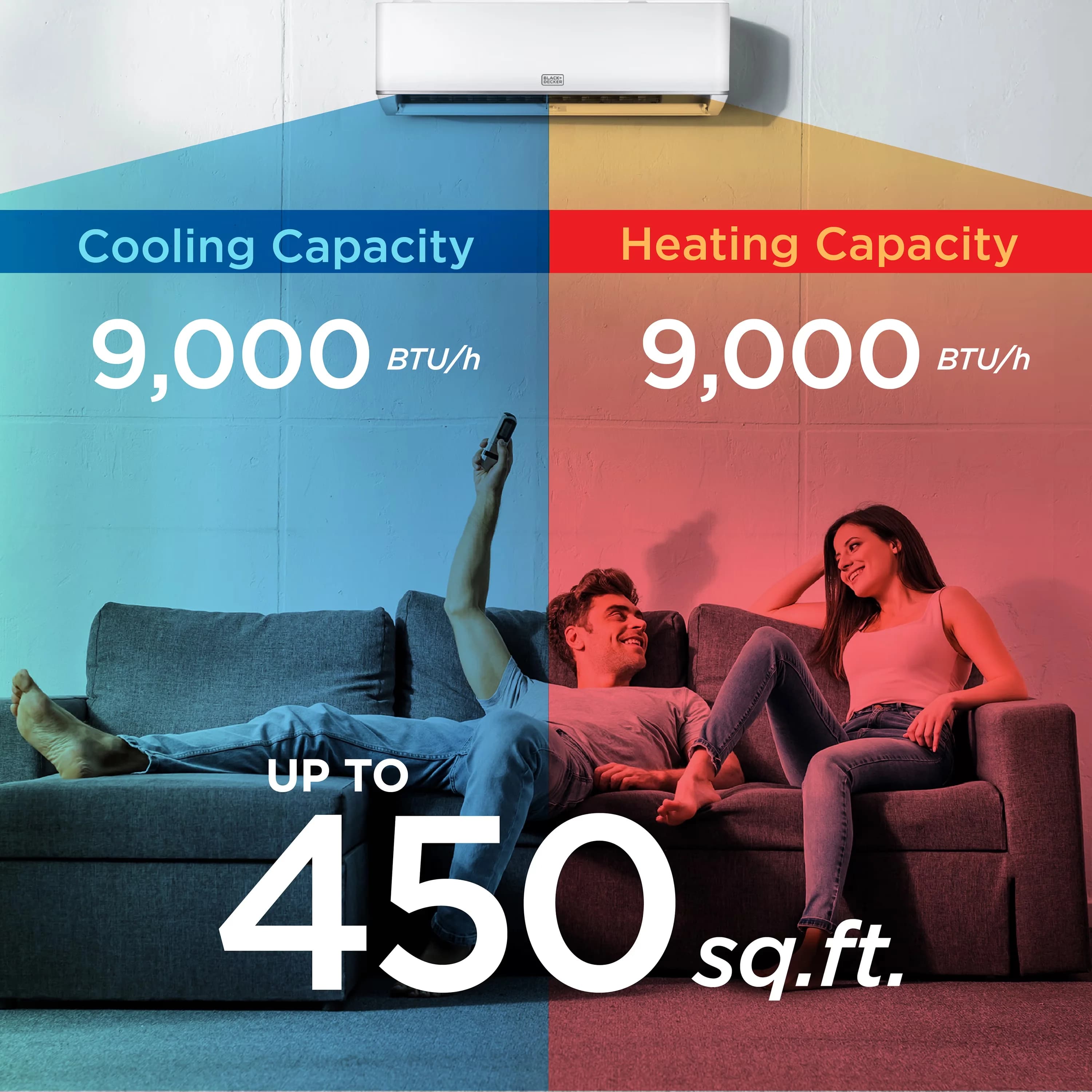 Modern Air Conditioner with 9000 BTU, 115V, 9000 BTU Smart Mini Split - White Model 0E233D