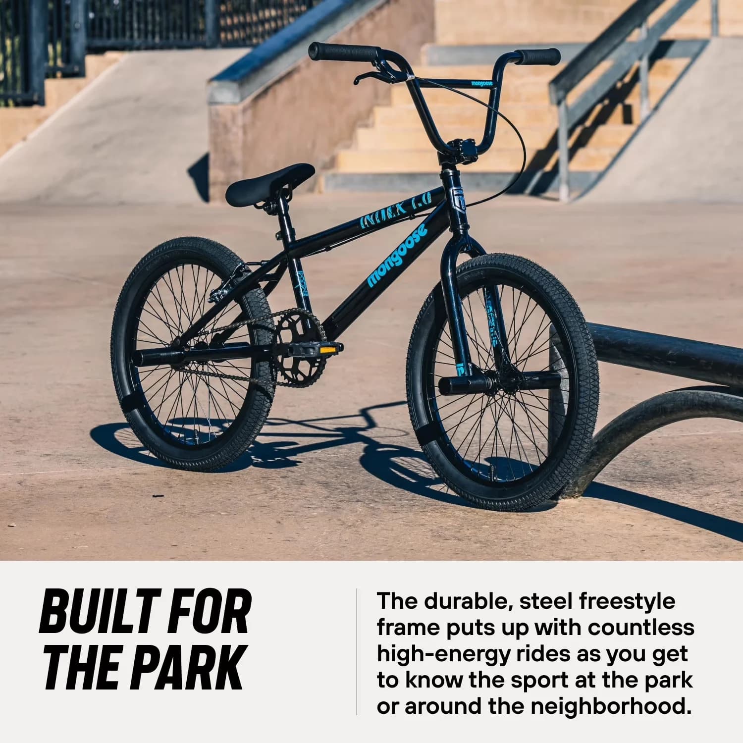 Kids Bike Quality with Adjustable Seat Height, Index 1.0 BMX Freestyle - Black Model 3A8686
